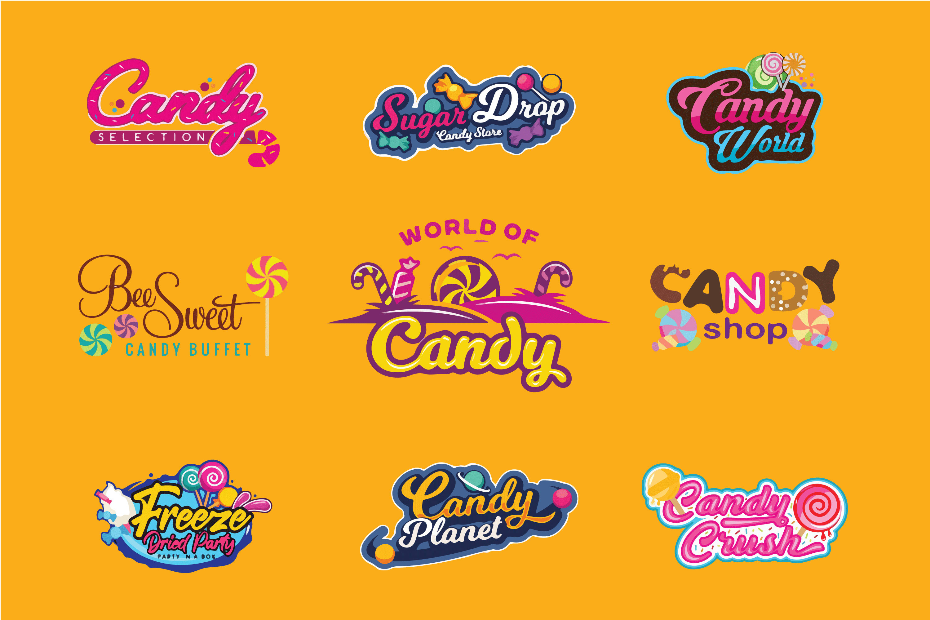 Design 2 unique candy,sweets shop logo by Irfanameer790 | Fiverr