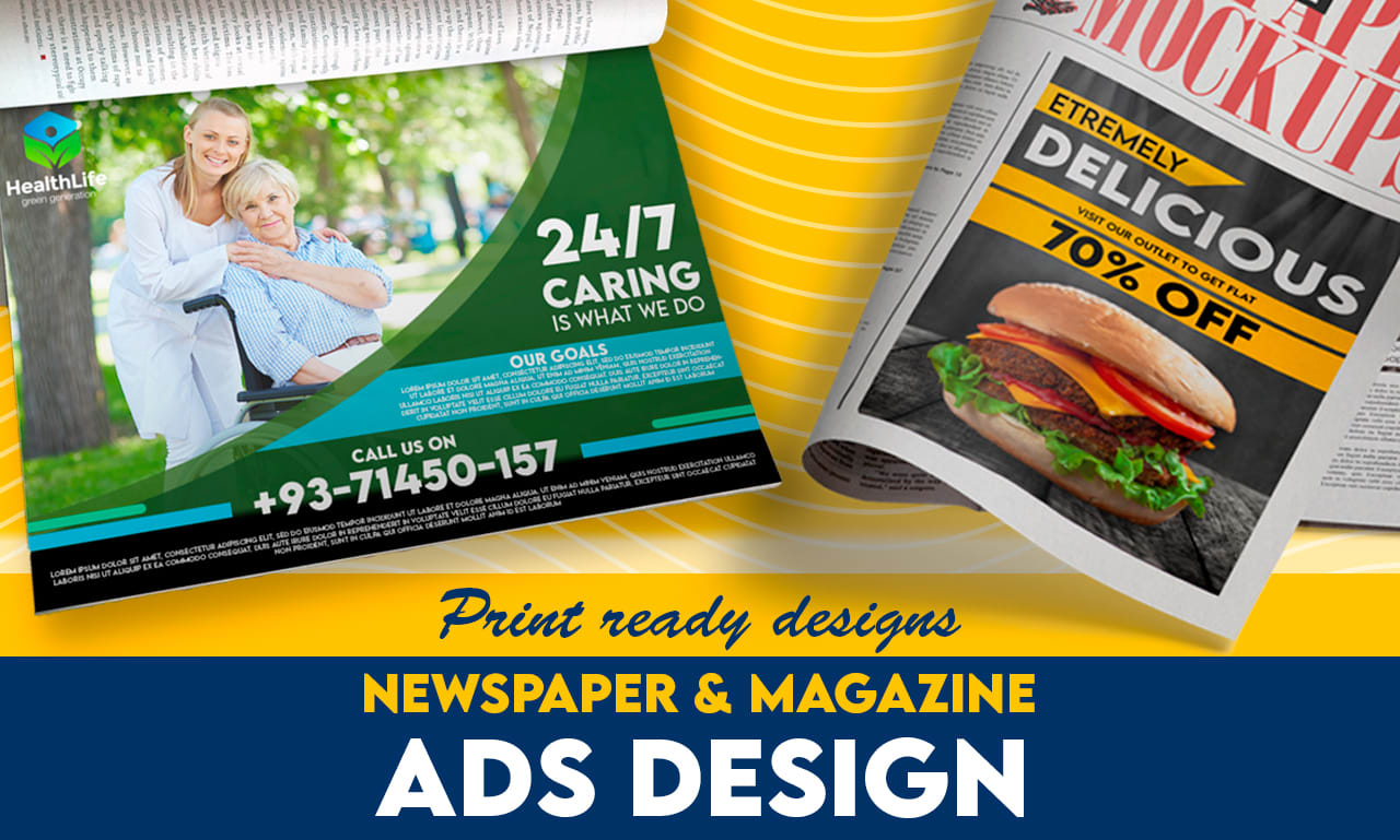 Design Attractive Newspaper Ad Magazine Ad Print Ad Poster or Post Card