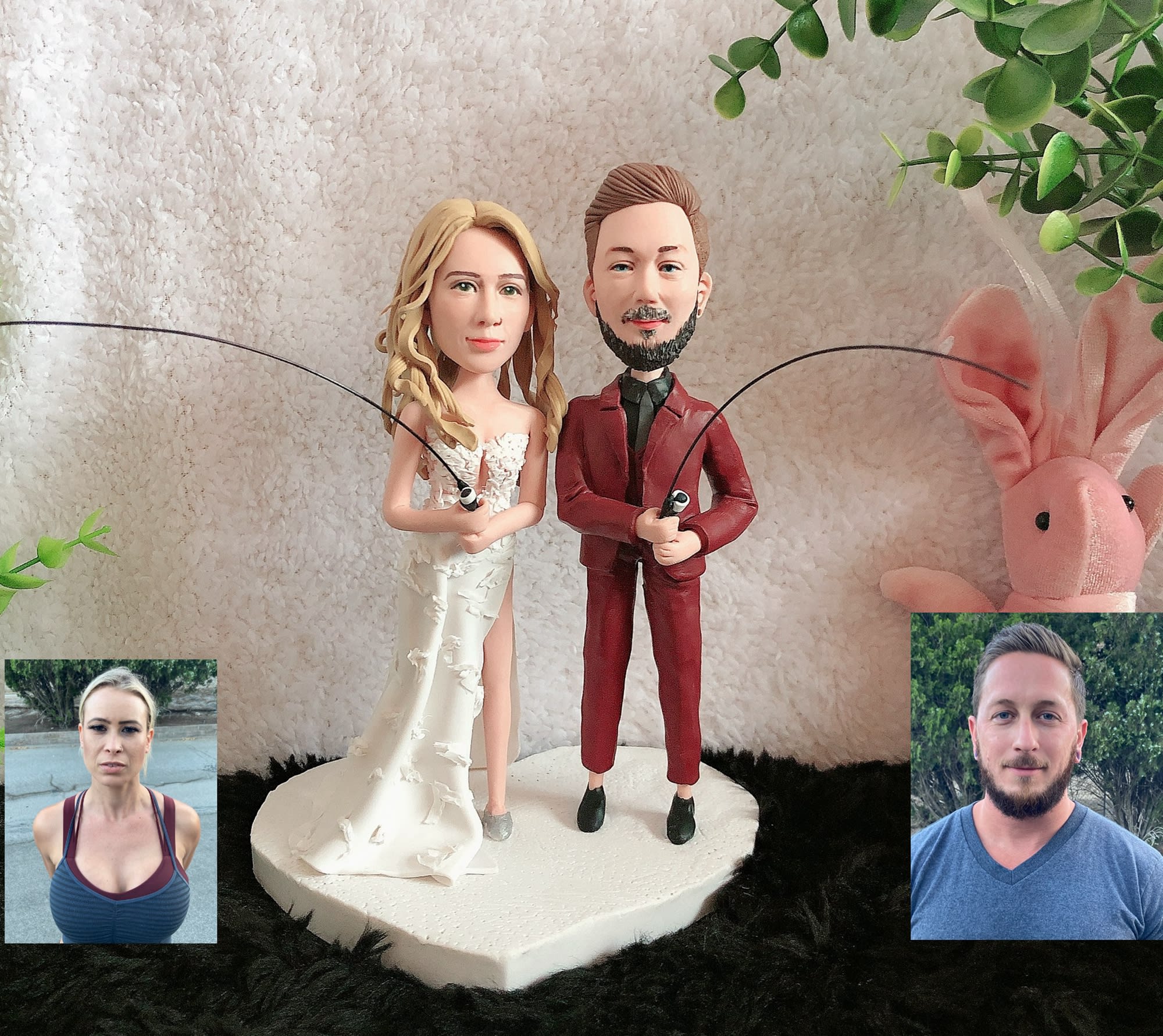 Hochzeit Figuren personalisiert als Wackelkopf - Hochzeitsgeschenk
