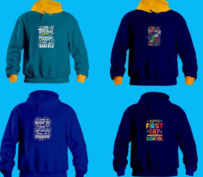 do custom typography sweatshirt and hoodies design