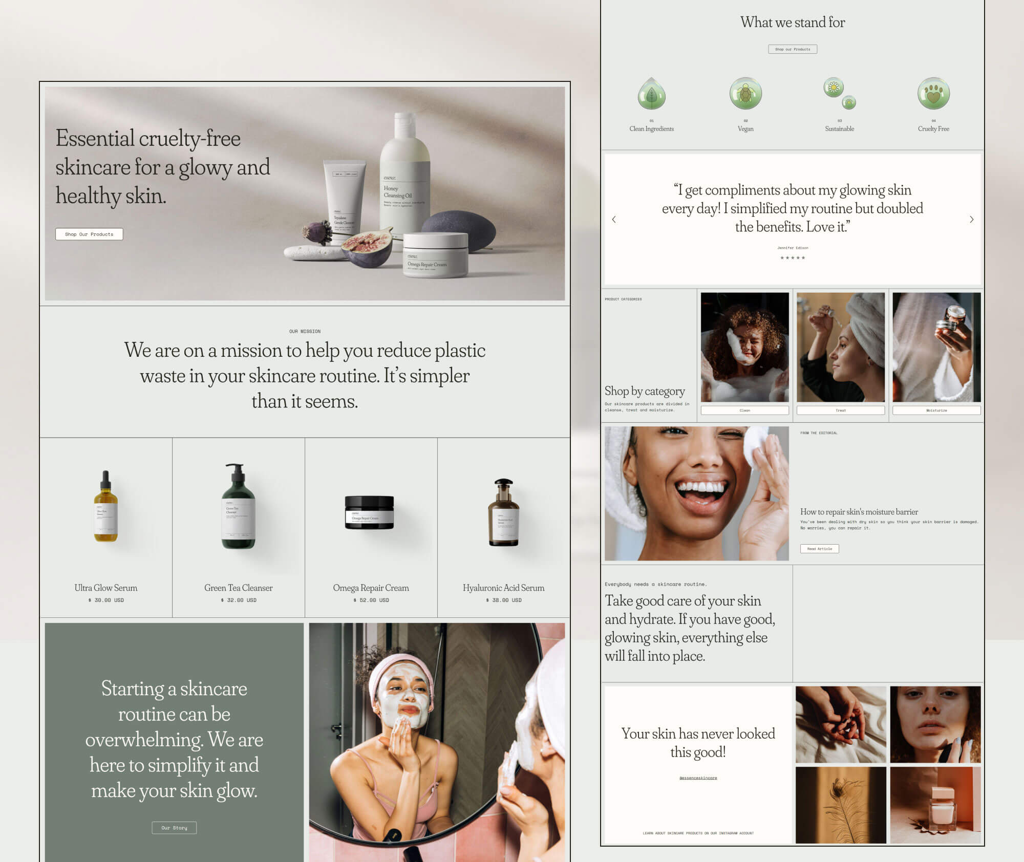 Buy Wix Website Template Design for Skincare Shops Honey Modern