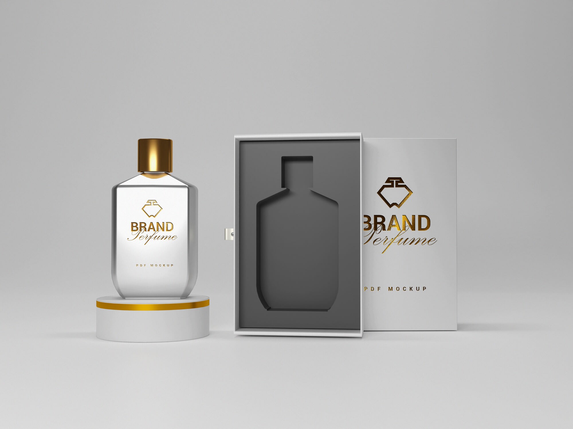 Do premium packeging, 3d perfume bottle, box design and 3d mockup - Main Image