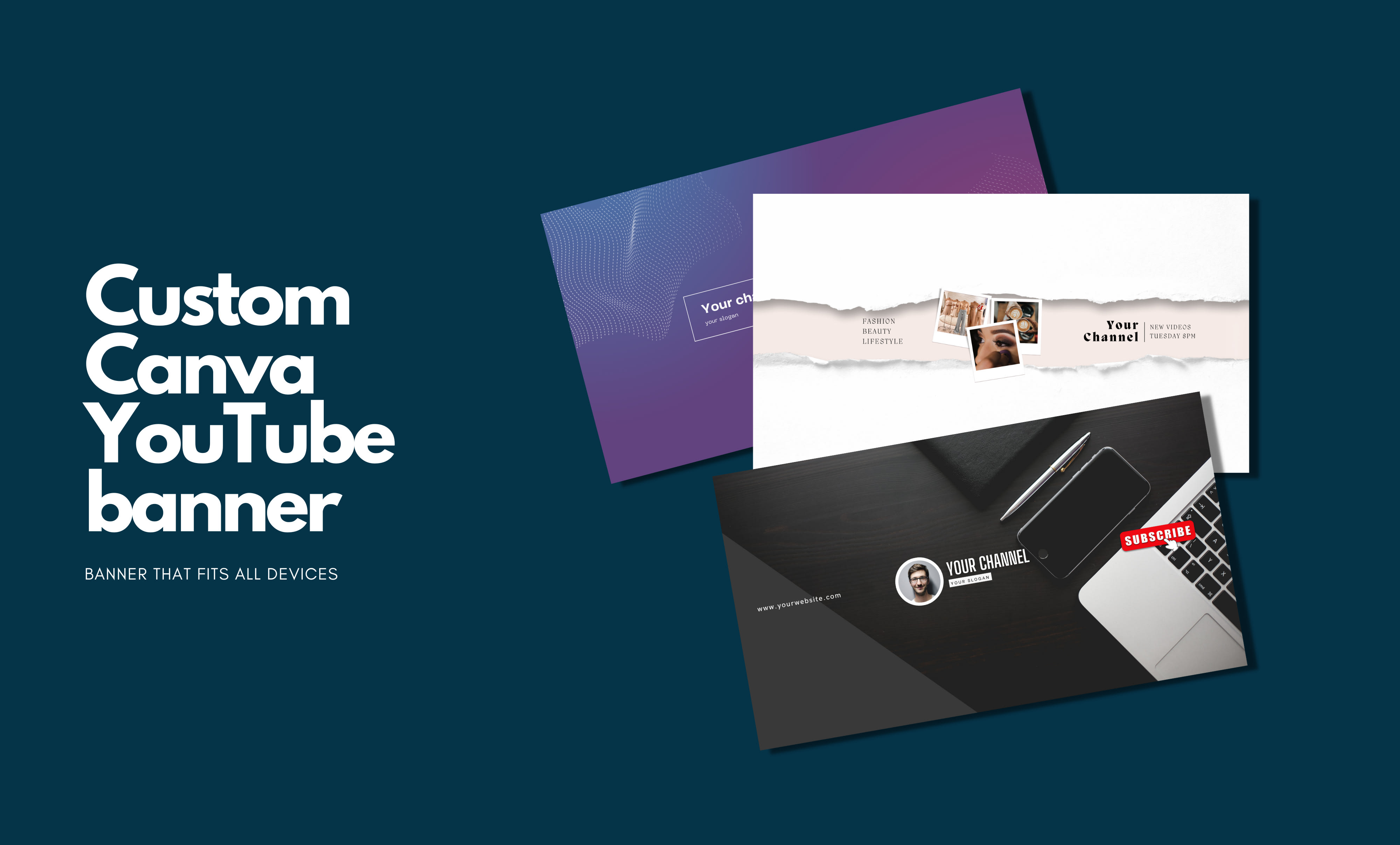 Create a custom youtube banner using canva by Roydesignwise | Fiverr