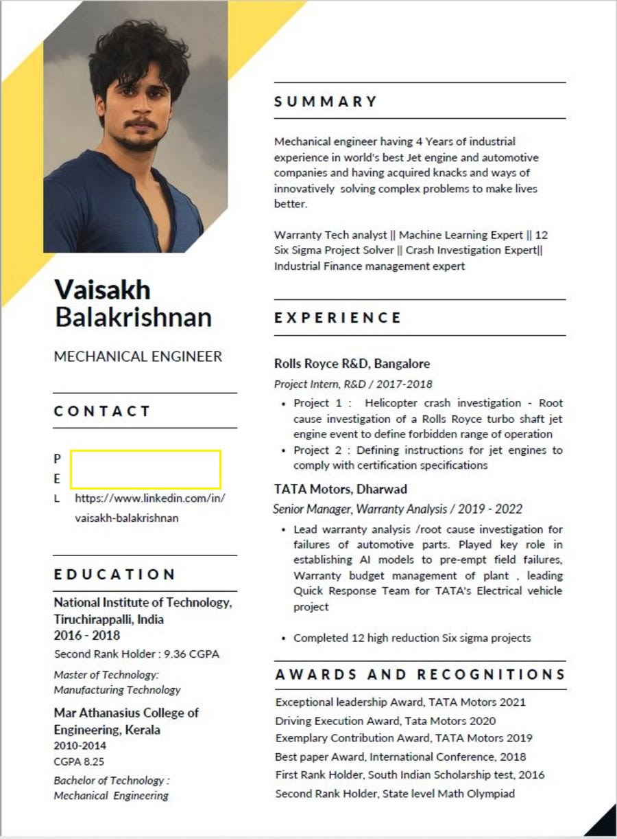 Create world class professional resume for you by Nimitha_techie 