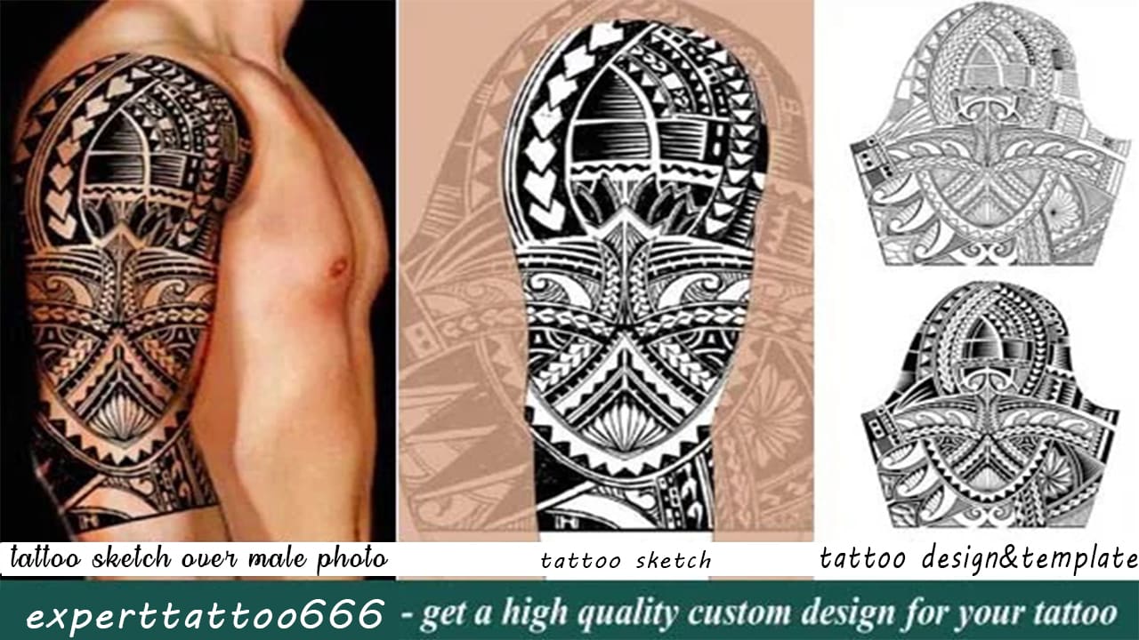 Premium Vector | Maori tribal style tattoo pattern fit for a shoulder arm  with example on body