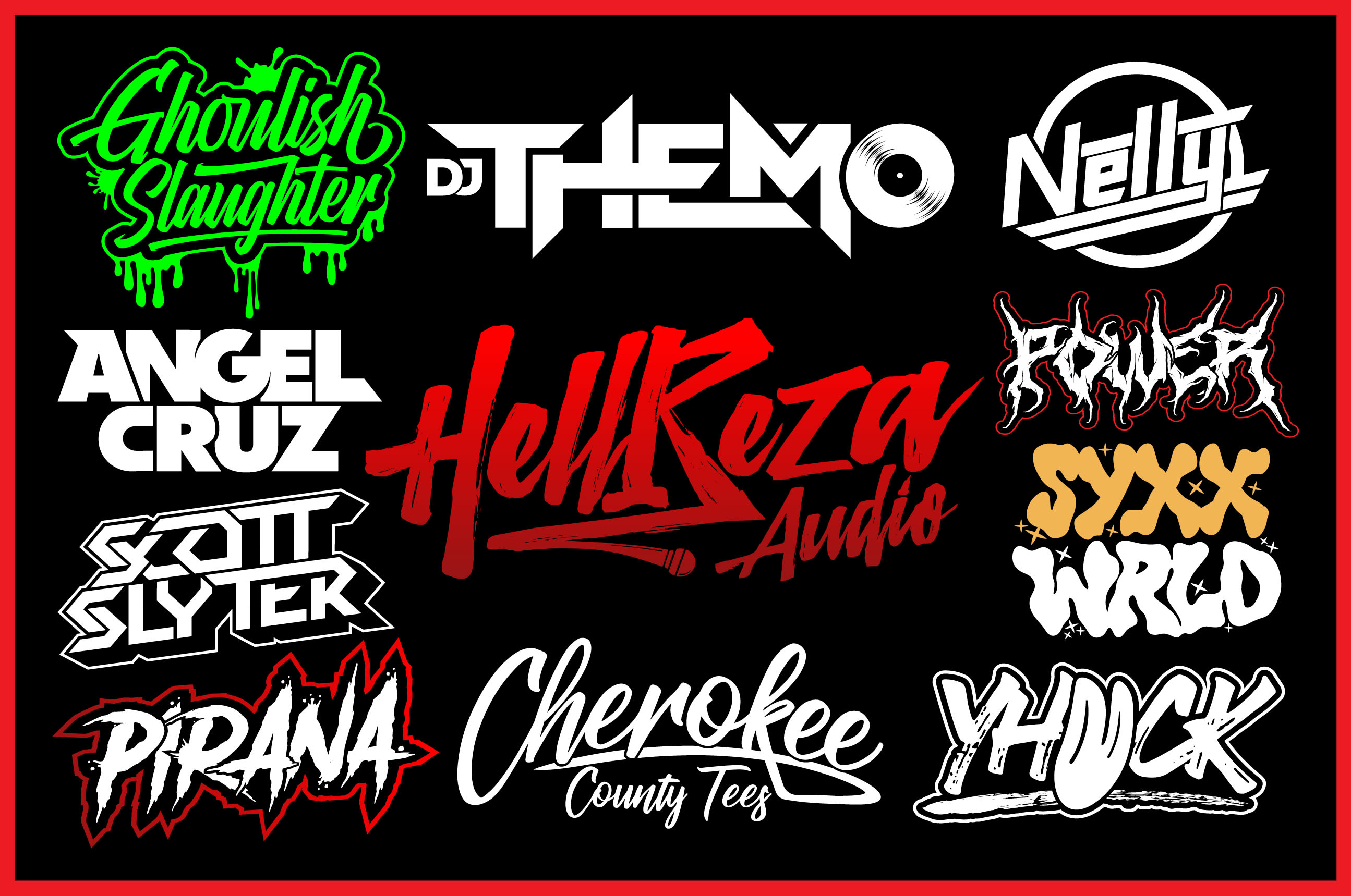 Do dj band rap music or typography creative custom and text