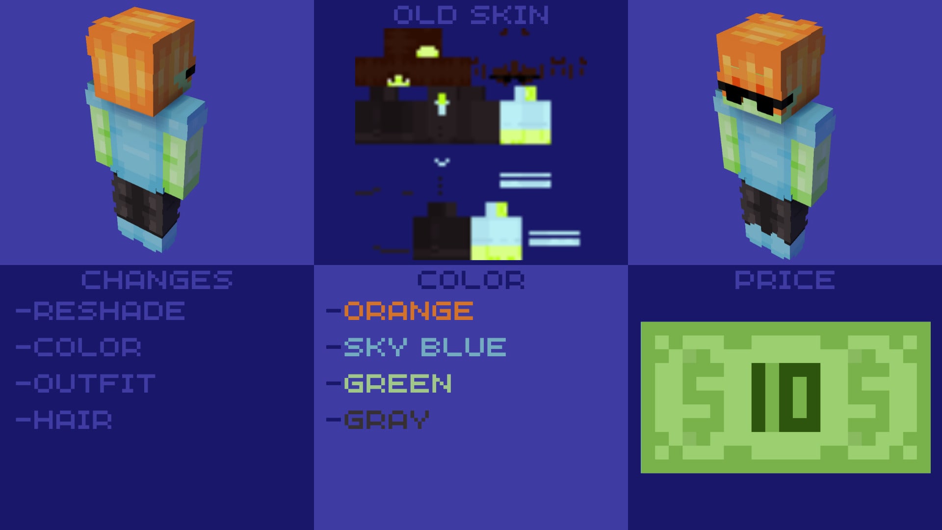 Make minecraft skins from scratch or from reference by Asaiexe