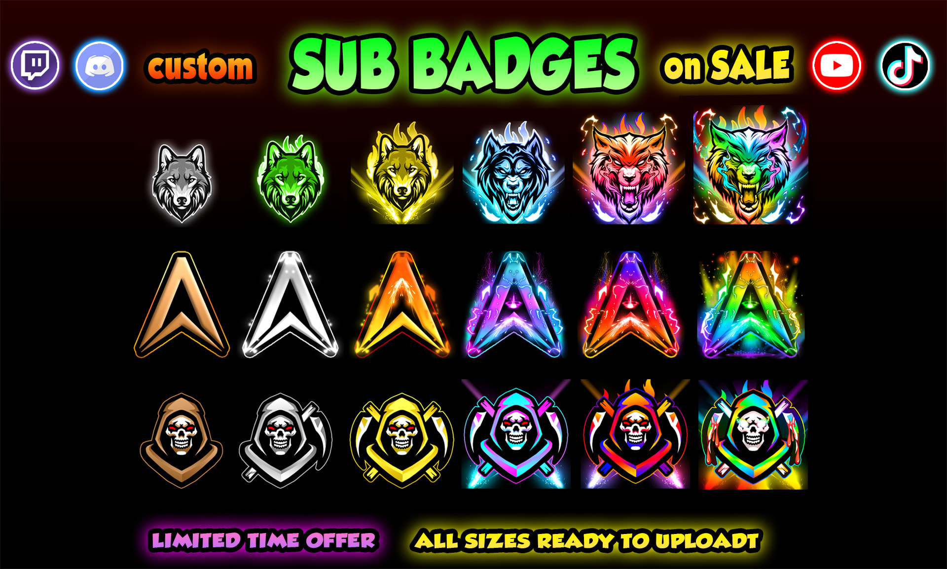 Custom Twitch Sub & Bit Badges by Veendy on Dribbble