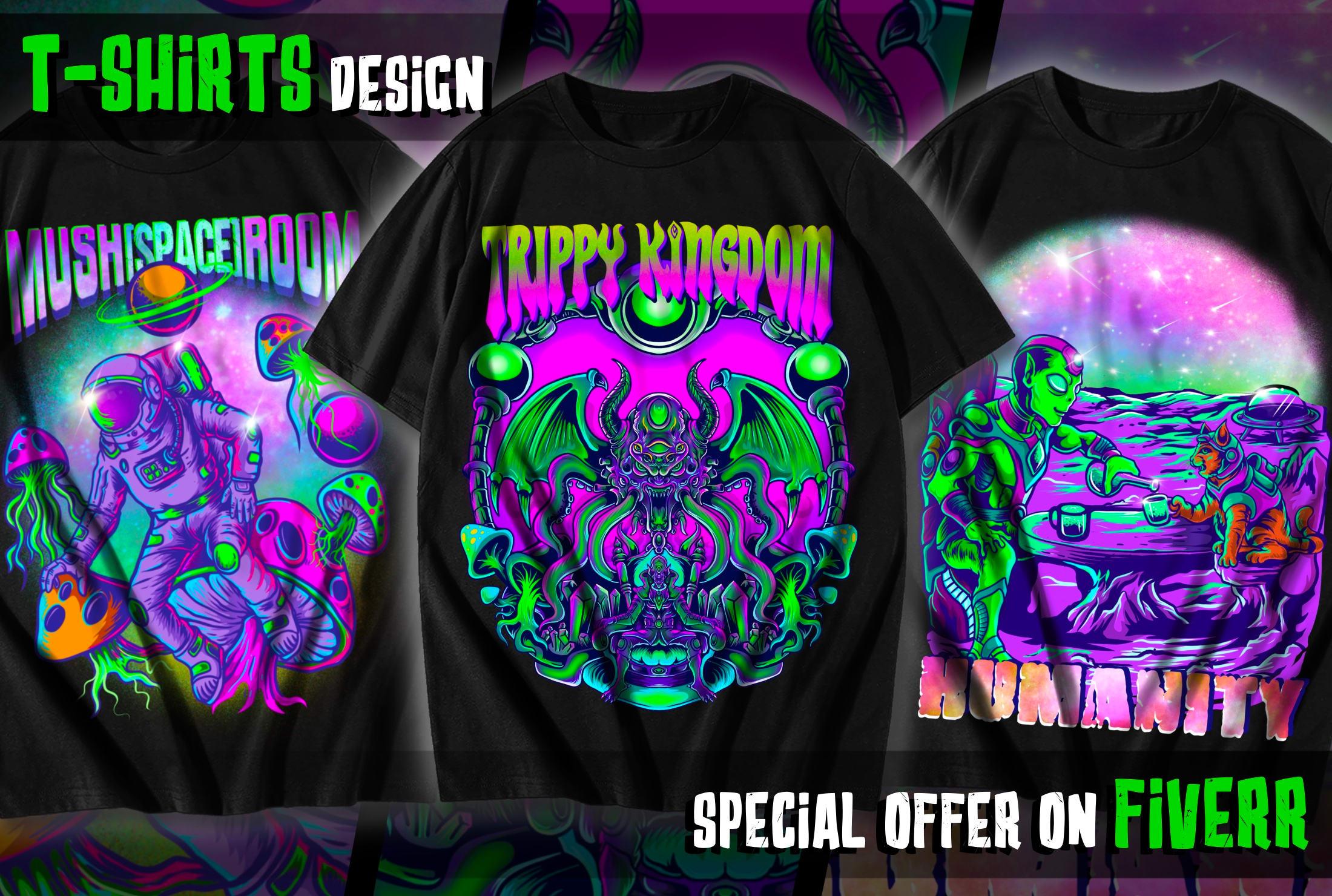 Make cool trippy psychedelic for t shirt and sticker design by Kenduren |  Fiverr