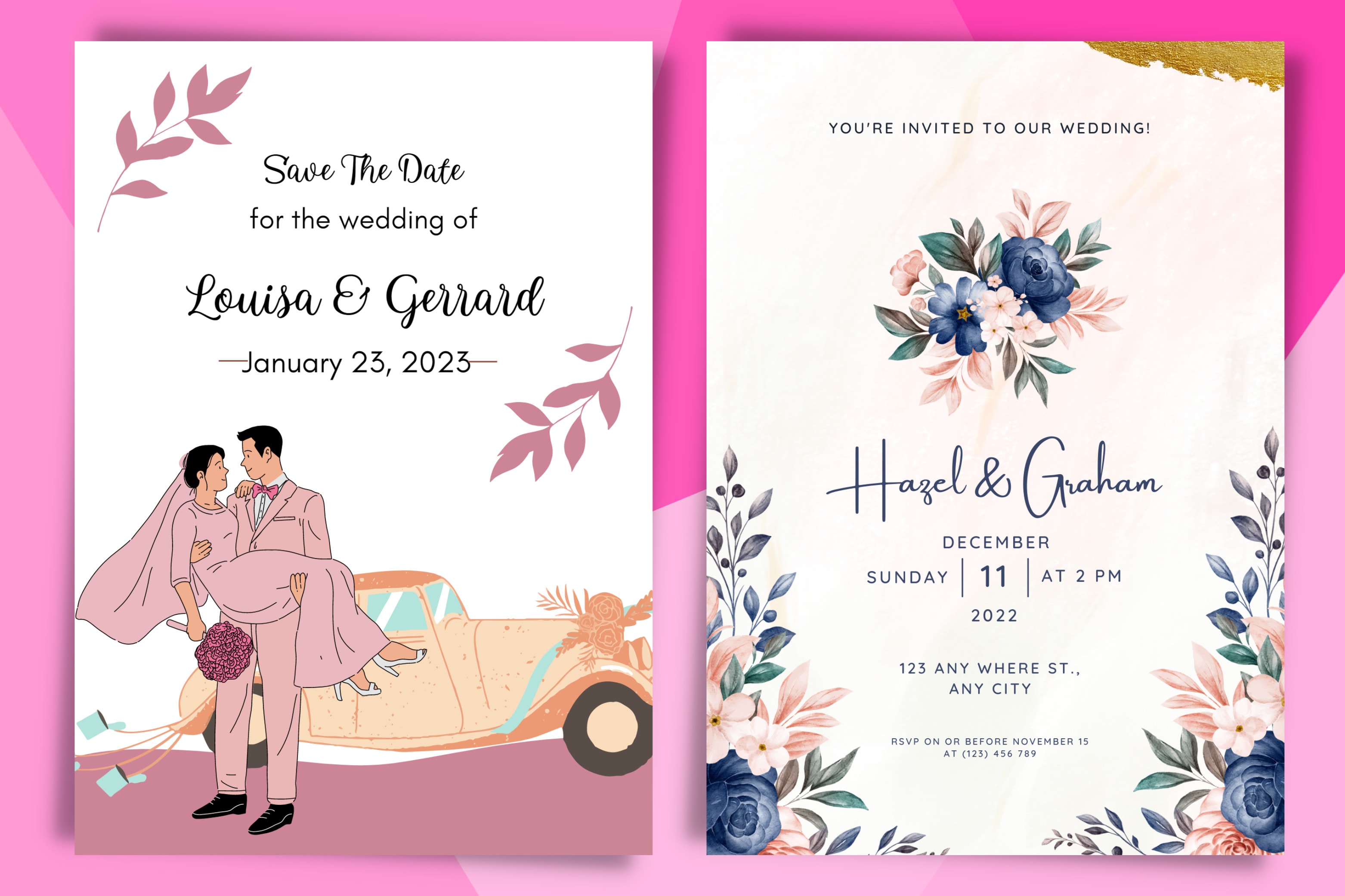 Design beautiful customized wedding invitation card by