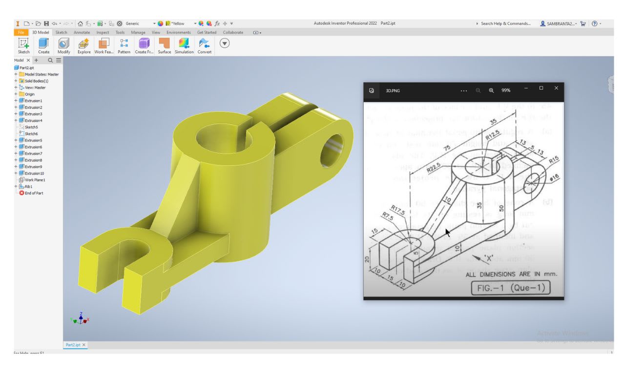 Autodesk Inventor Practice Part Drawings