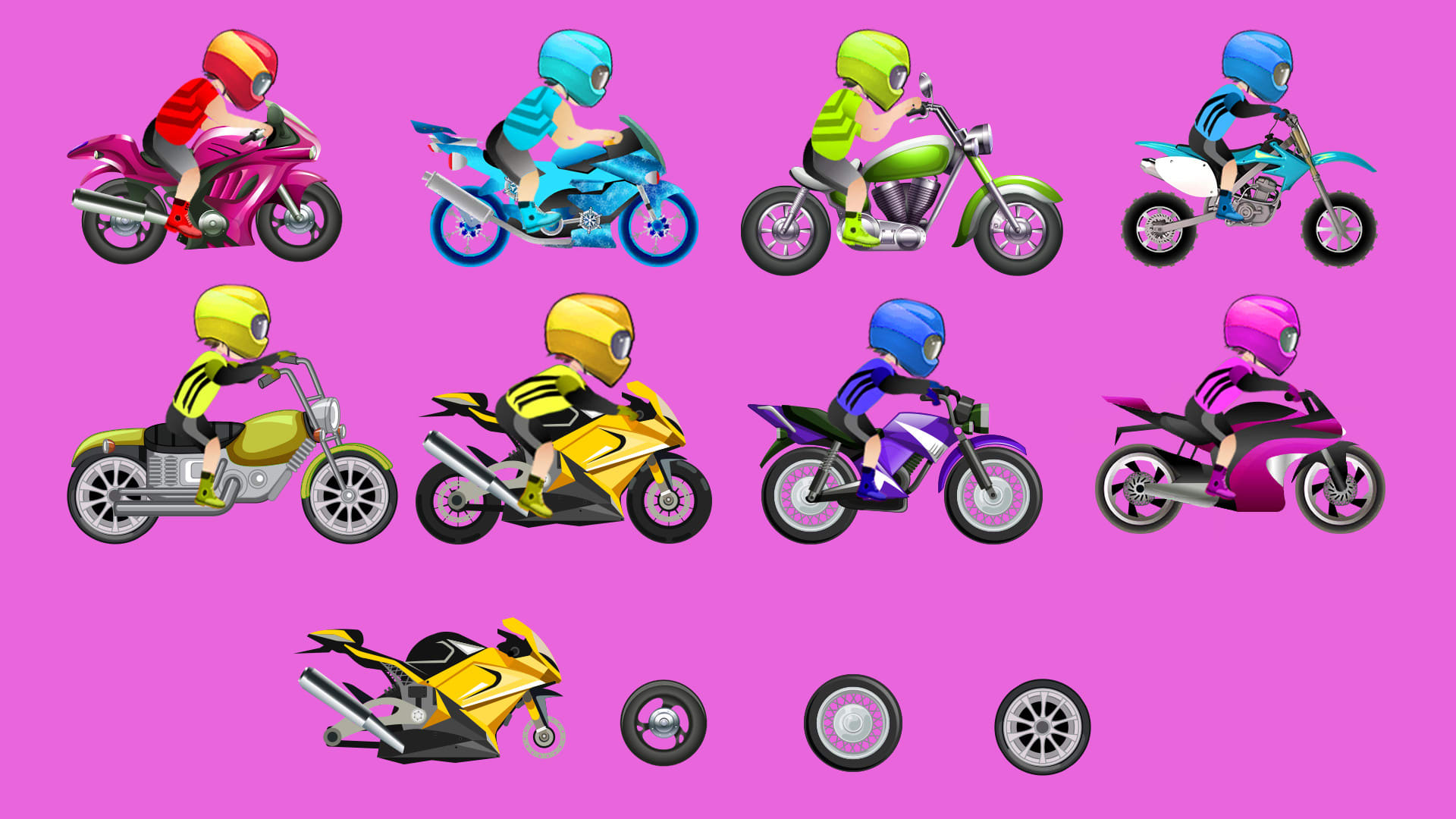 2d bikes and characters bike racing game