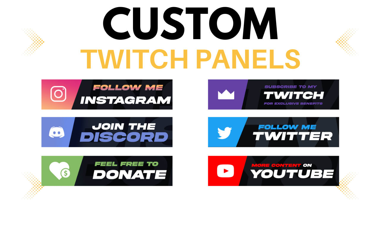 Make you custom twitch panels by Doubleupyoutube Fiverr