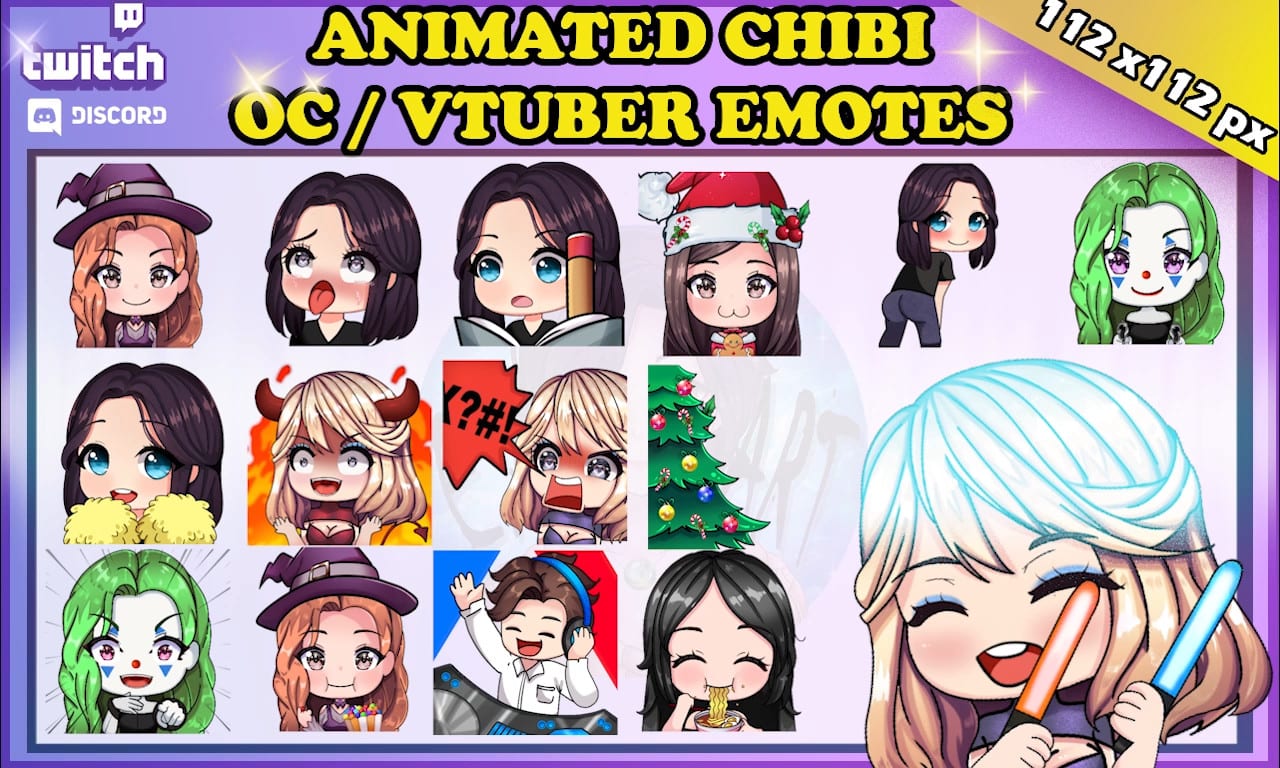 Draw cute chibi anime icon for , twitch, vtuber by Kirara_alex313