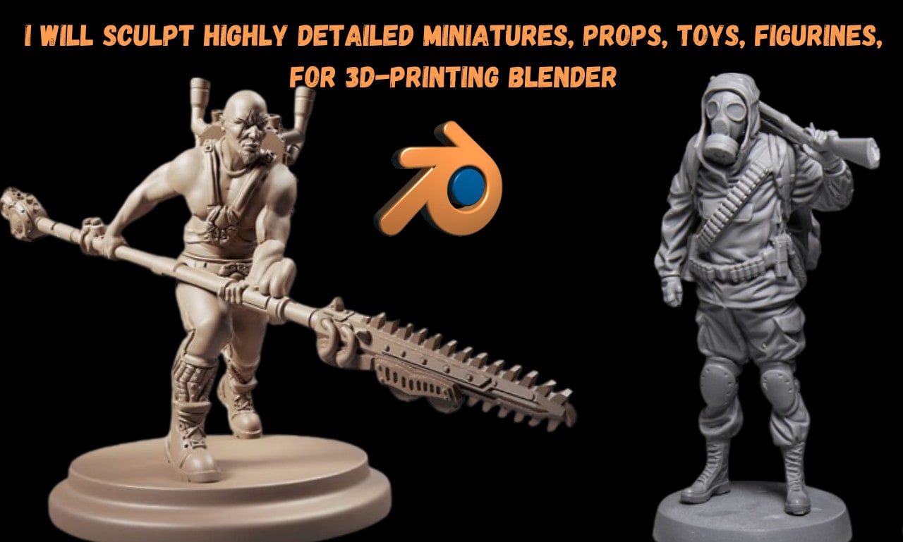 Sculpt highly detailed props, figurines, for 3d printing, by Vic_3d_bro | Fiverr