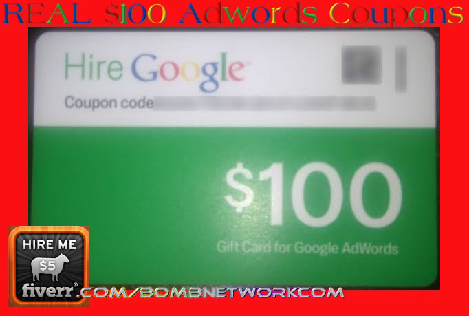 Give 500 Usd Worth Real Adwords 100 Usd Coupon By Bombnetworkcom