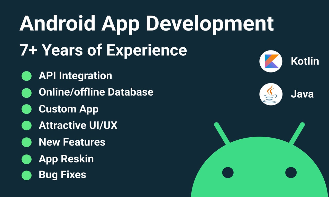 Develop android app using kotlin or java on android studio by Krsdevstudio  | Fiverr