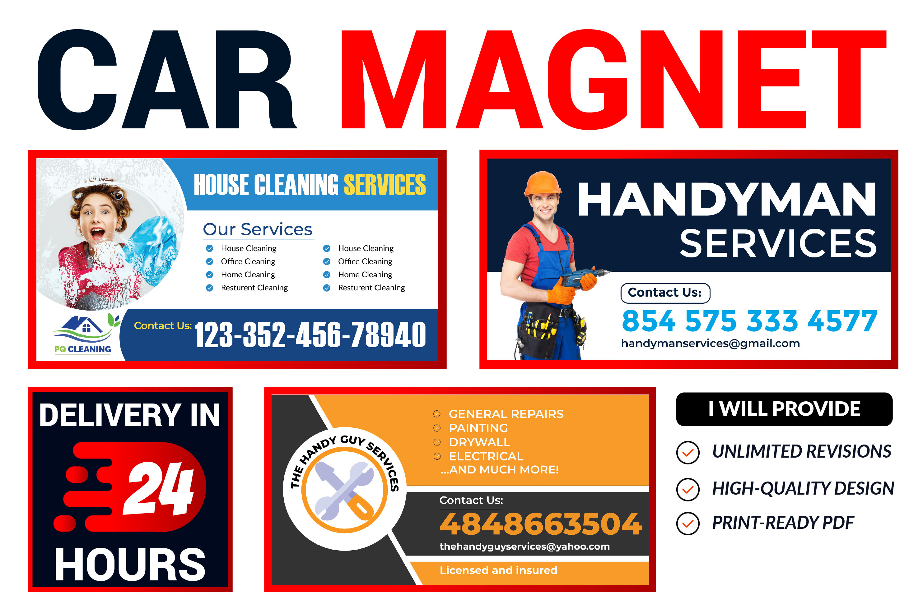 Handyman Business Car Magnet Template 