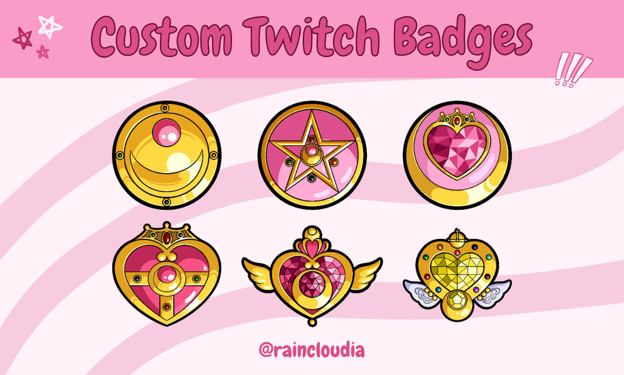 Sailormoon Twitch Badges - Gaming Visuals