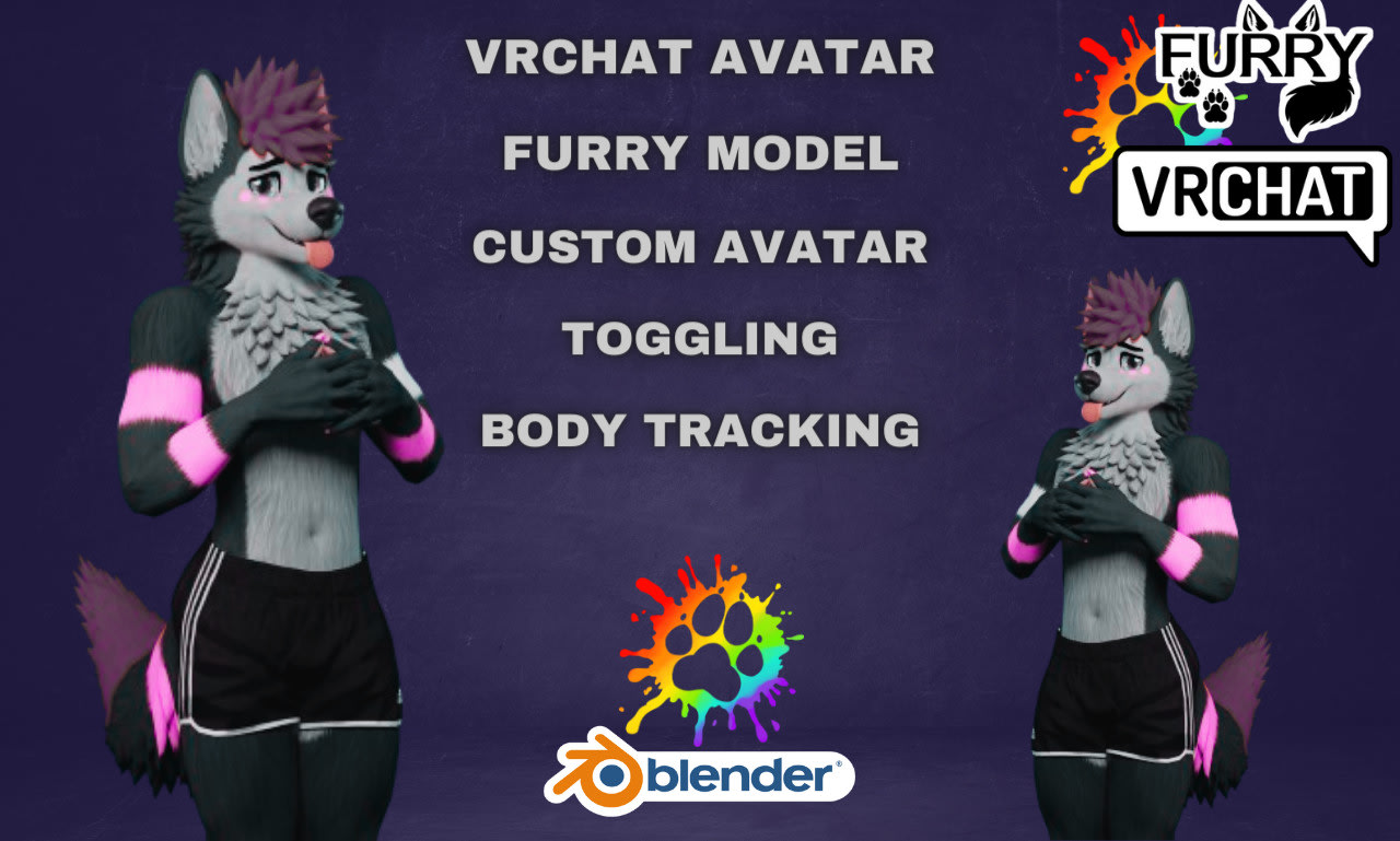 Create custom vrchat furry avatar, fursona avatar, avaian, scalie, taidum  by Macaulay001 | Fiverr