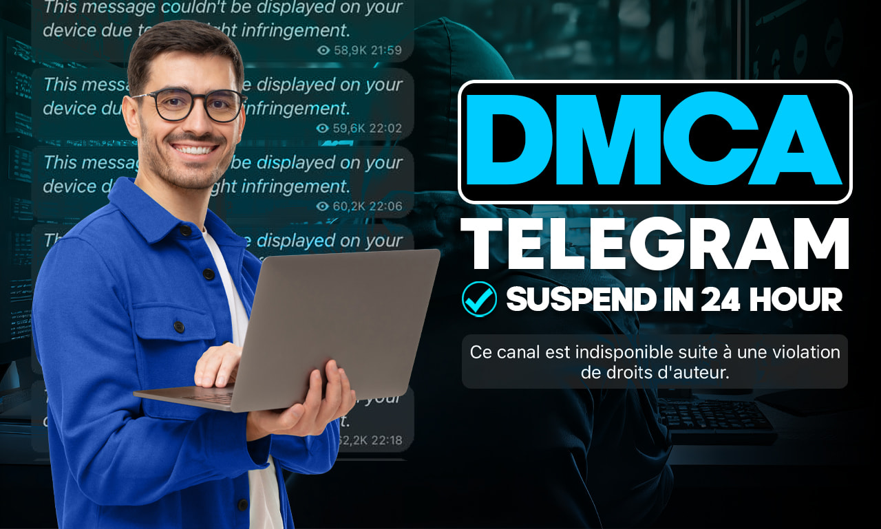 takedown copyright infringing content and leak on telegram dmca 24 hour  suspend