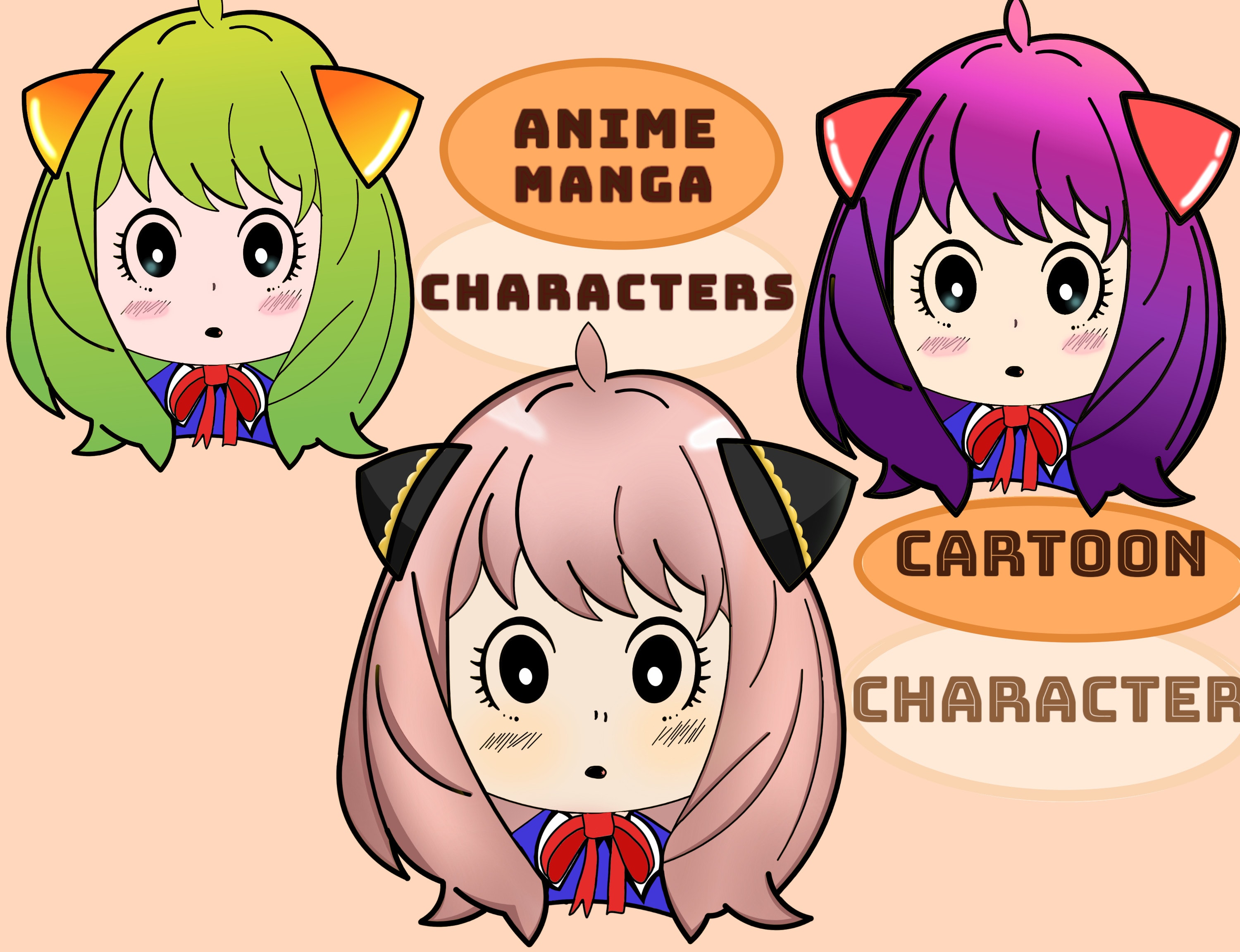 Draw a kawaii manga, anime character by Bitsoo_ | Fiverr