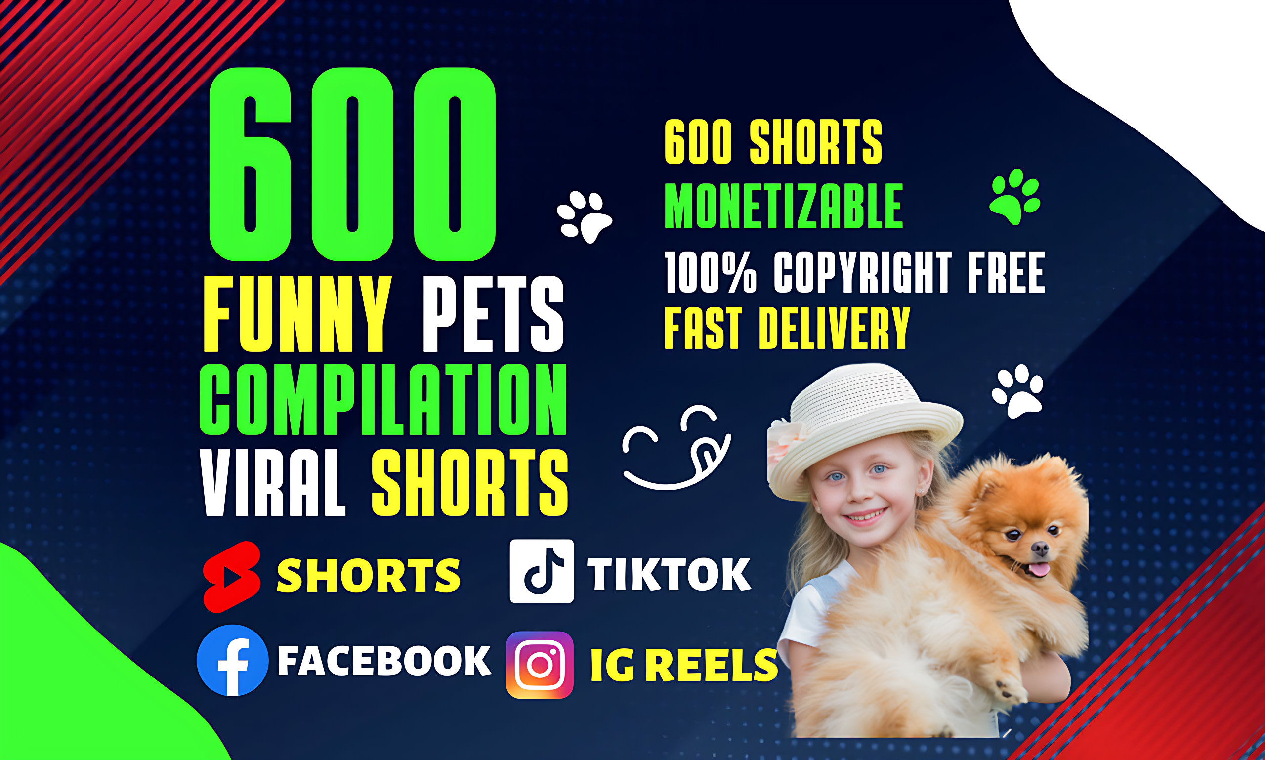 Make 600 youtube viral shorts and funny pet videos by Viral short