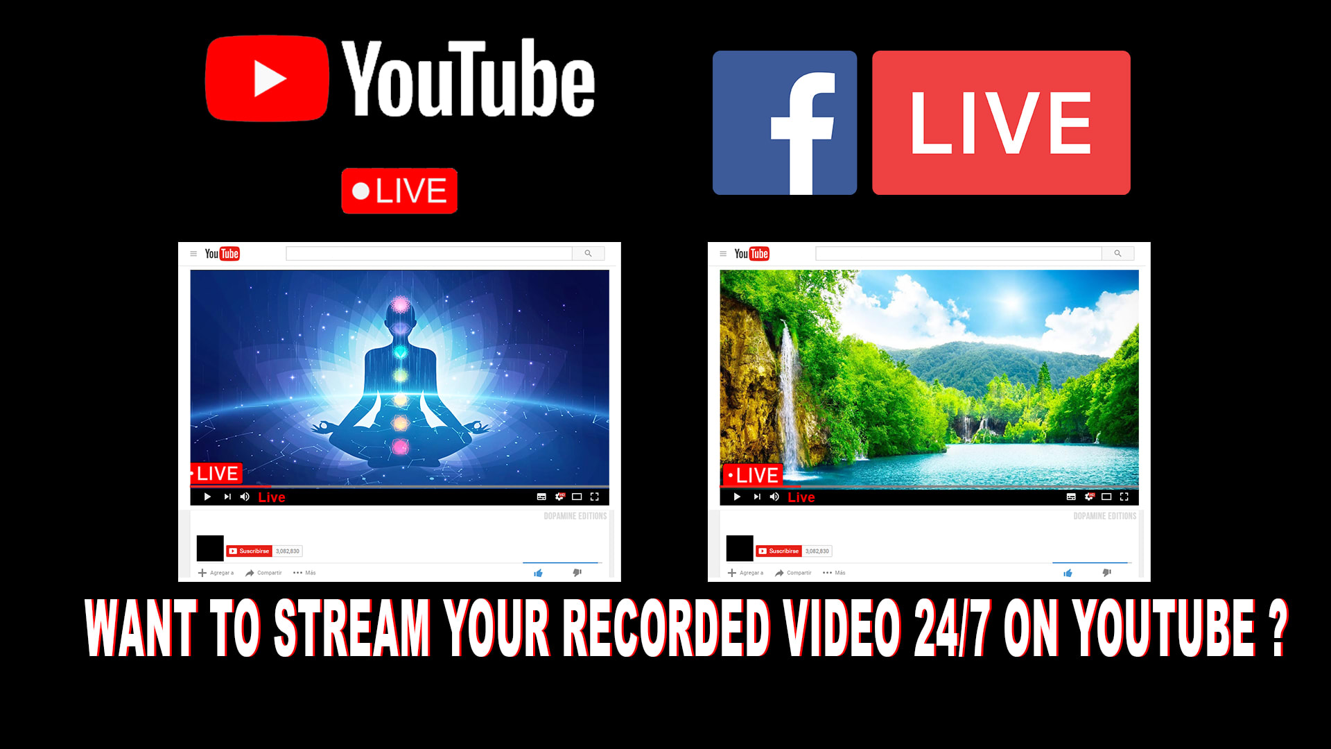 24 hours live streaming on of your recorded video by