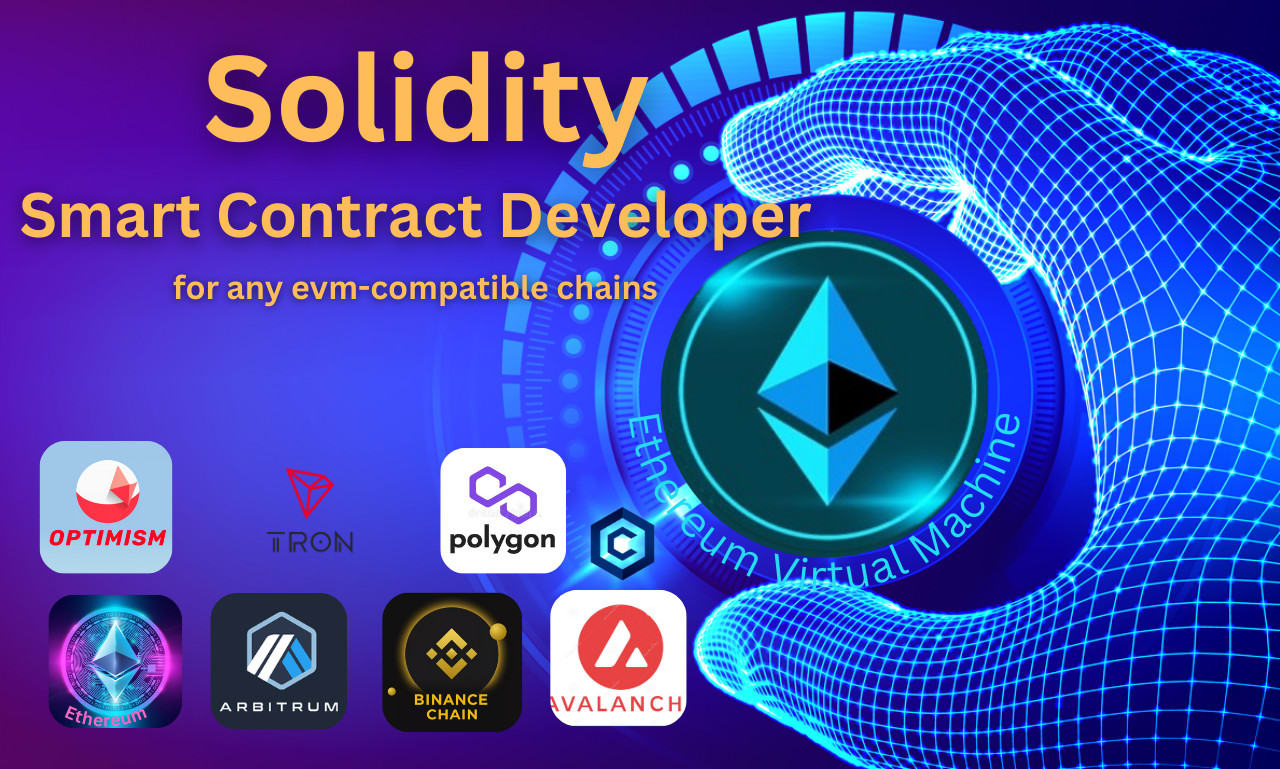 Sea su desarrollador de contratos inteligentes de solidez personalizado  para cualquier cadena compatible con evm