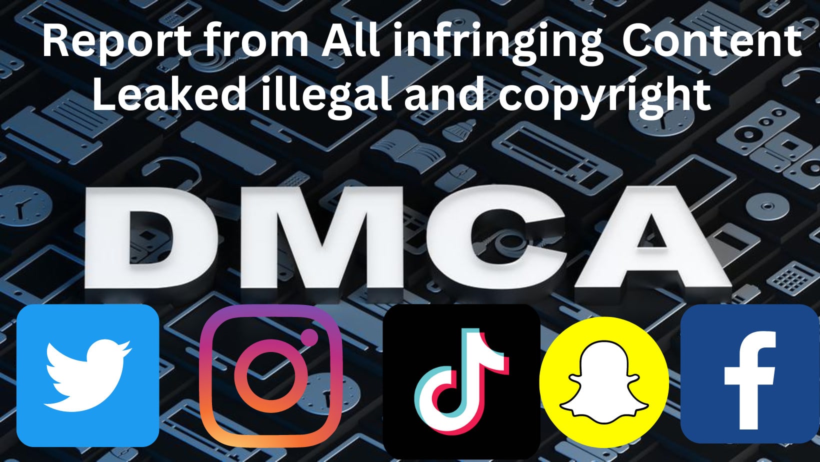 Report all infringing content twitter, facebook, youtube,ebay, tiktok,  under dmc by Enayatkhan520 | Fiverr