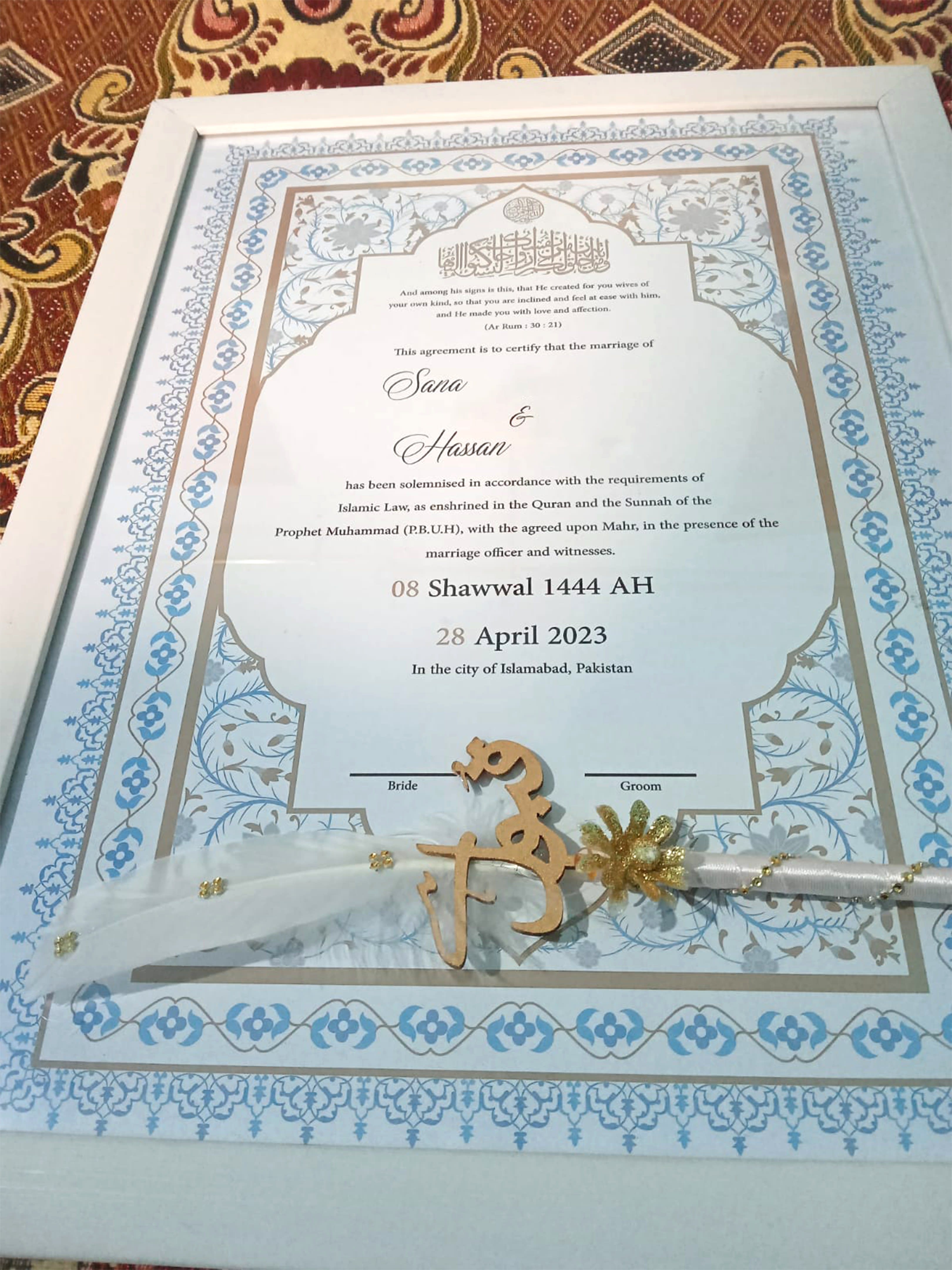 plantilla de certificado nikah