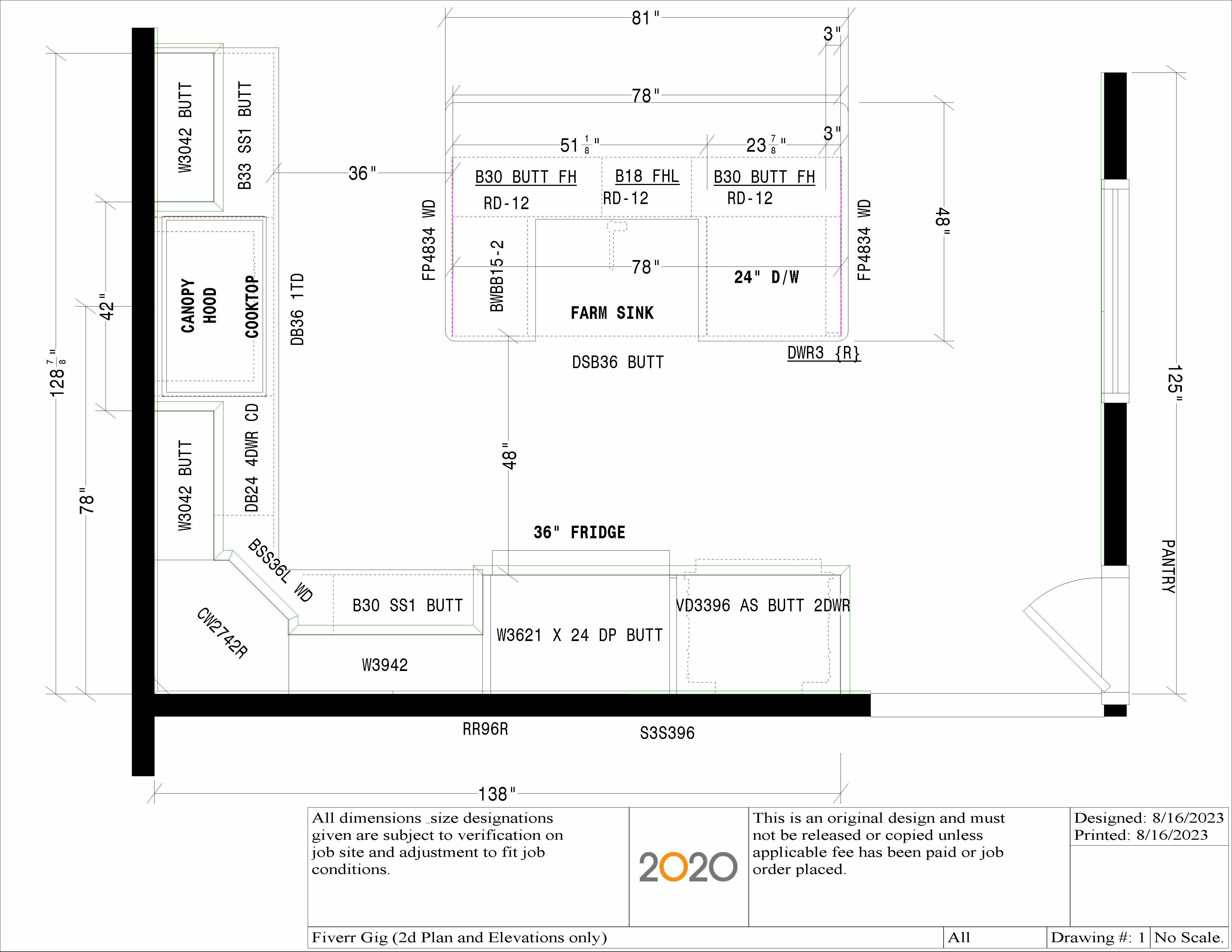 Rectangular kitchen layouts and floor plan ideas., image size:4400x3401