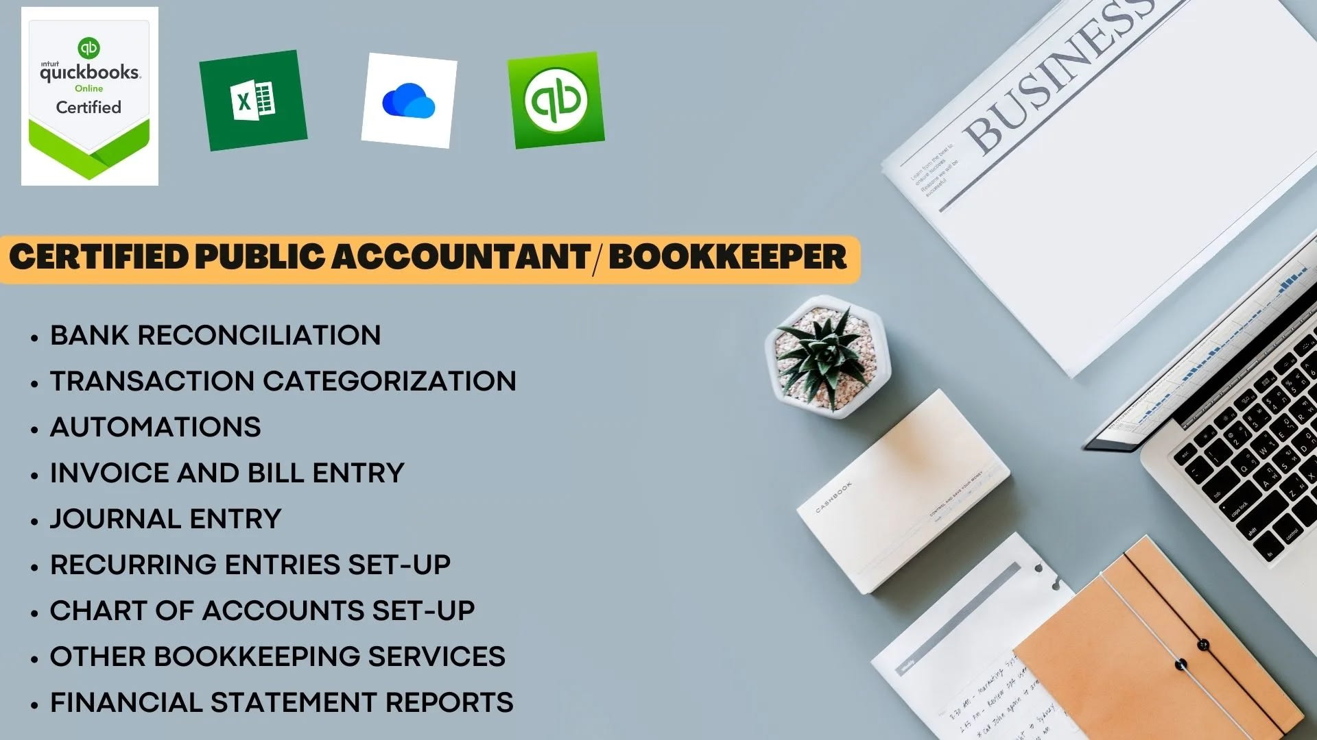 Do accounting and book keeping on quick books online by Naveeddataentry | Fiverr