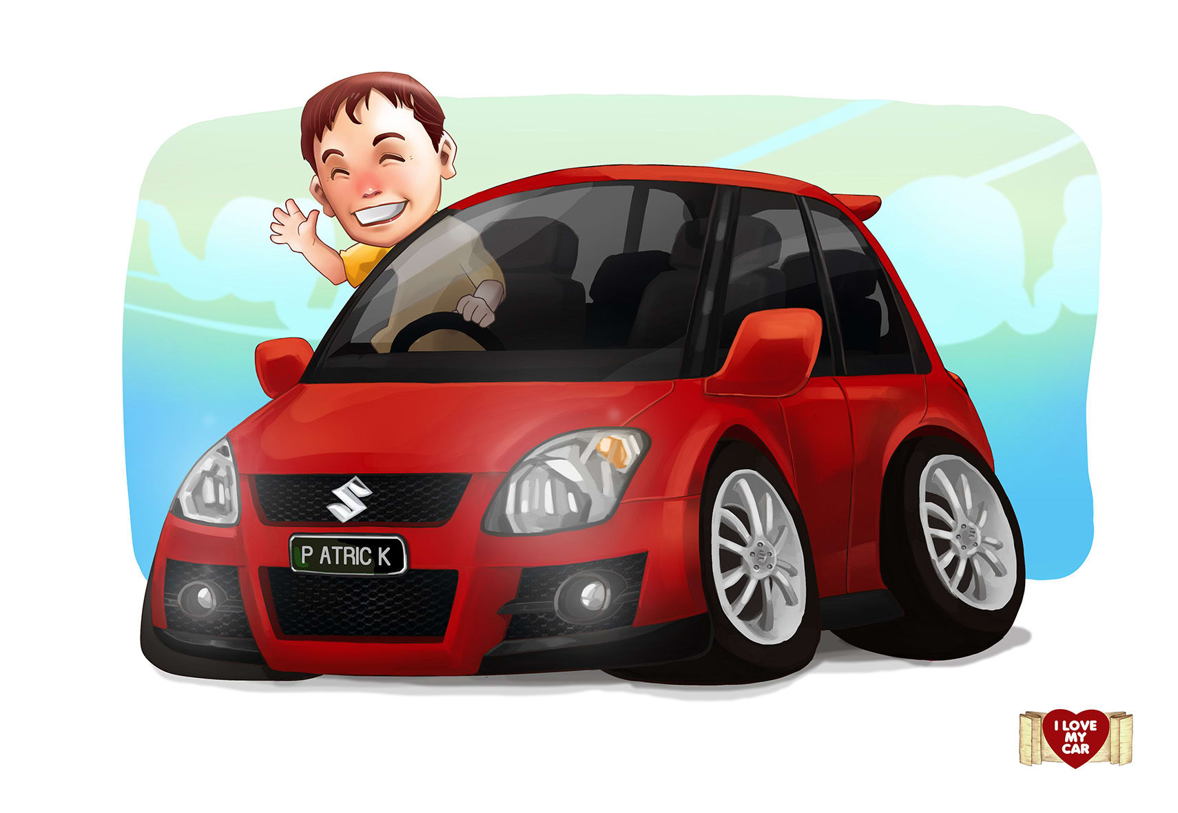 Draw your car into cartoon style by Signdesigncomm | Fiverr