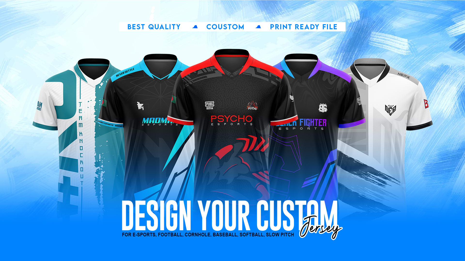 Custom Sports Shirt Design, Soccer Jersey, Cricket Kit, E-sports gaming  Jersey Design