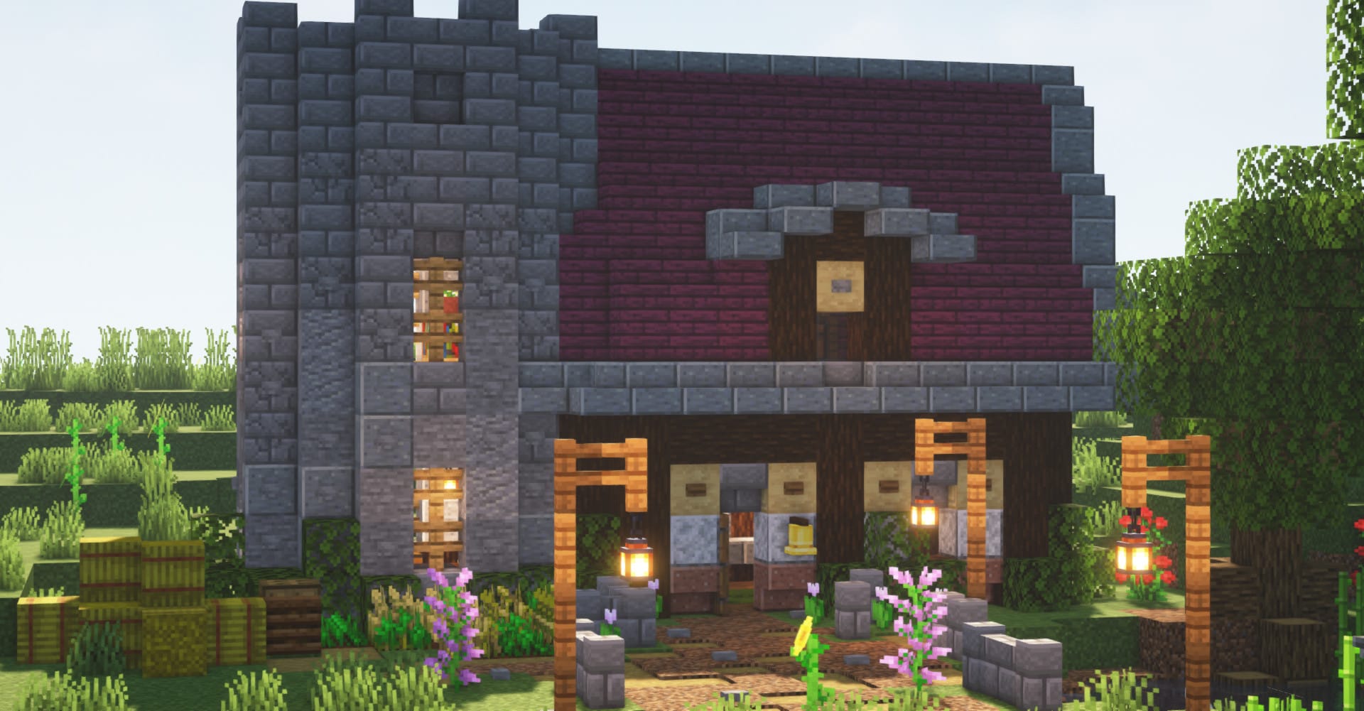 build you a cute minecraft house, in java edition