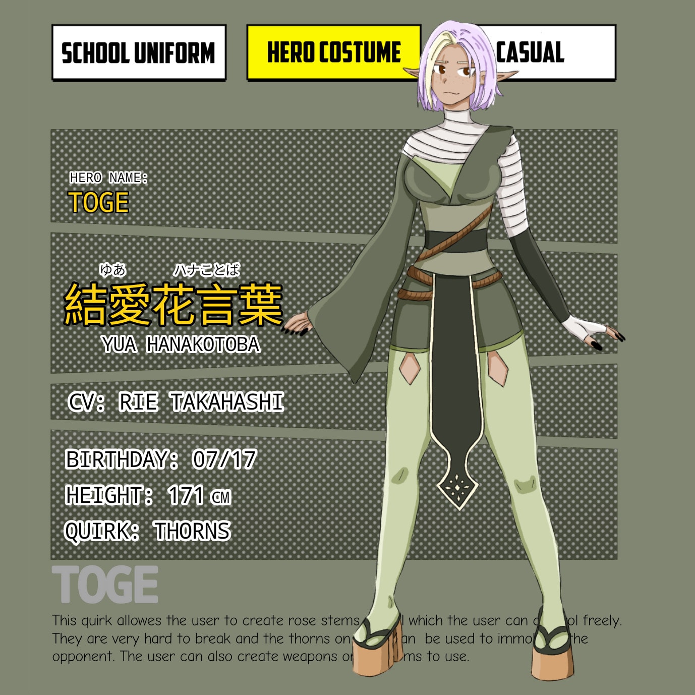 draw you an oc in my hero academia style