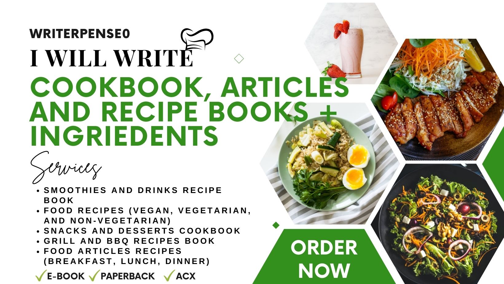 Expertly create a custom cookbook, recipe book, and ebook by Writerpense0