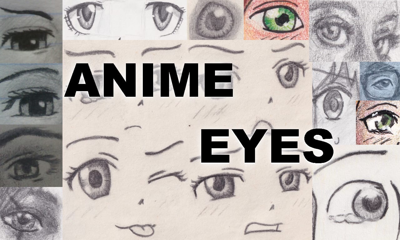 Anime style eyes set Royalty Free Vector Image