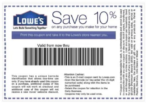 Exp 9-15-20 10 Lowes 10% off Cards  for Competitor Use at Home Depot  & Others 