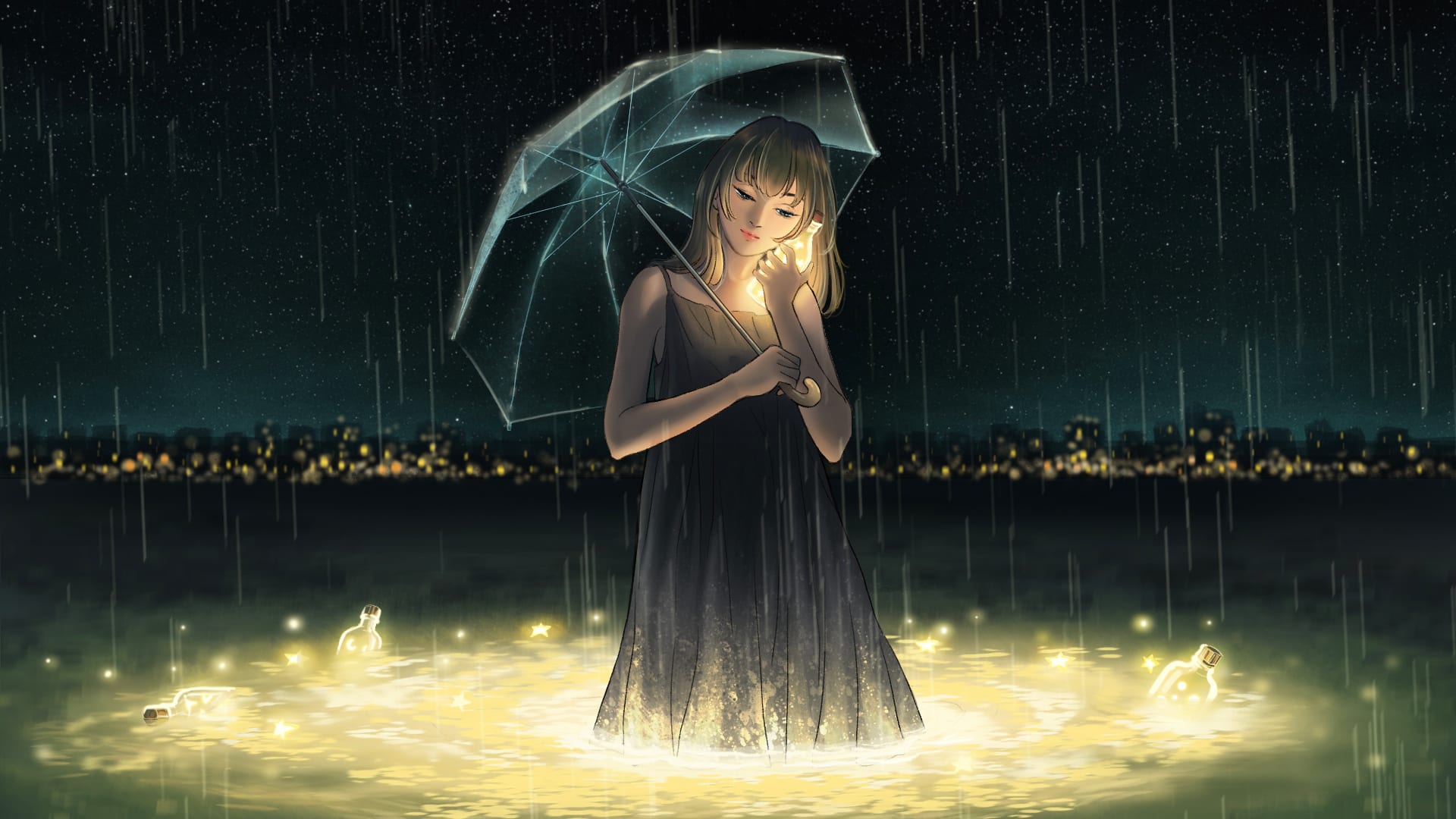 Anime Girl Walking Alone Anime Walking Alone Girl Lonely Cute Girl (vecter)  Stock Vector By, image size:1920x1080