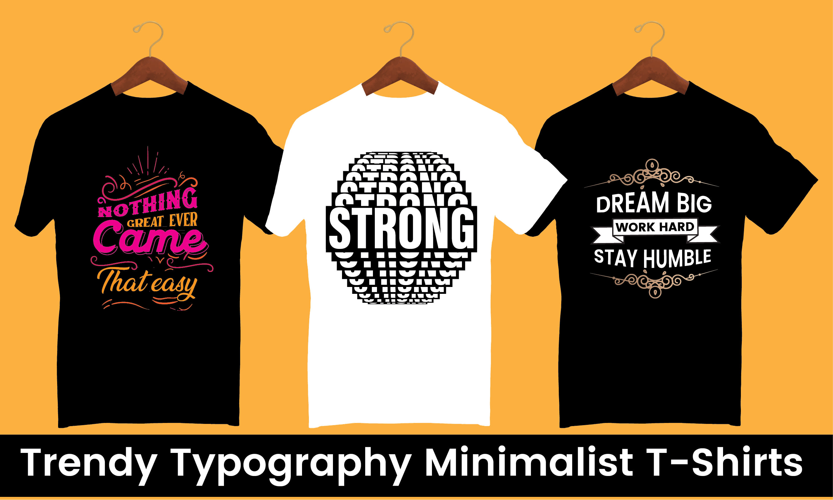 Erstellen sie trendige typografische minimalistische und typografische t shirt designs