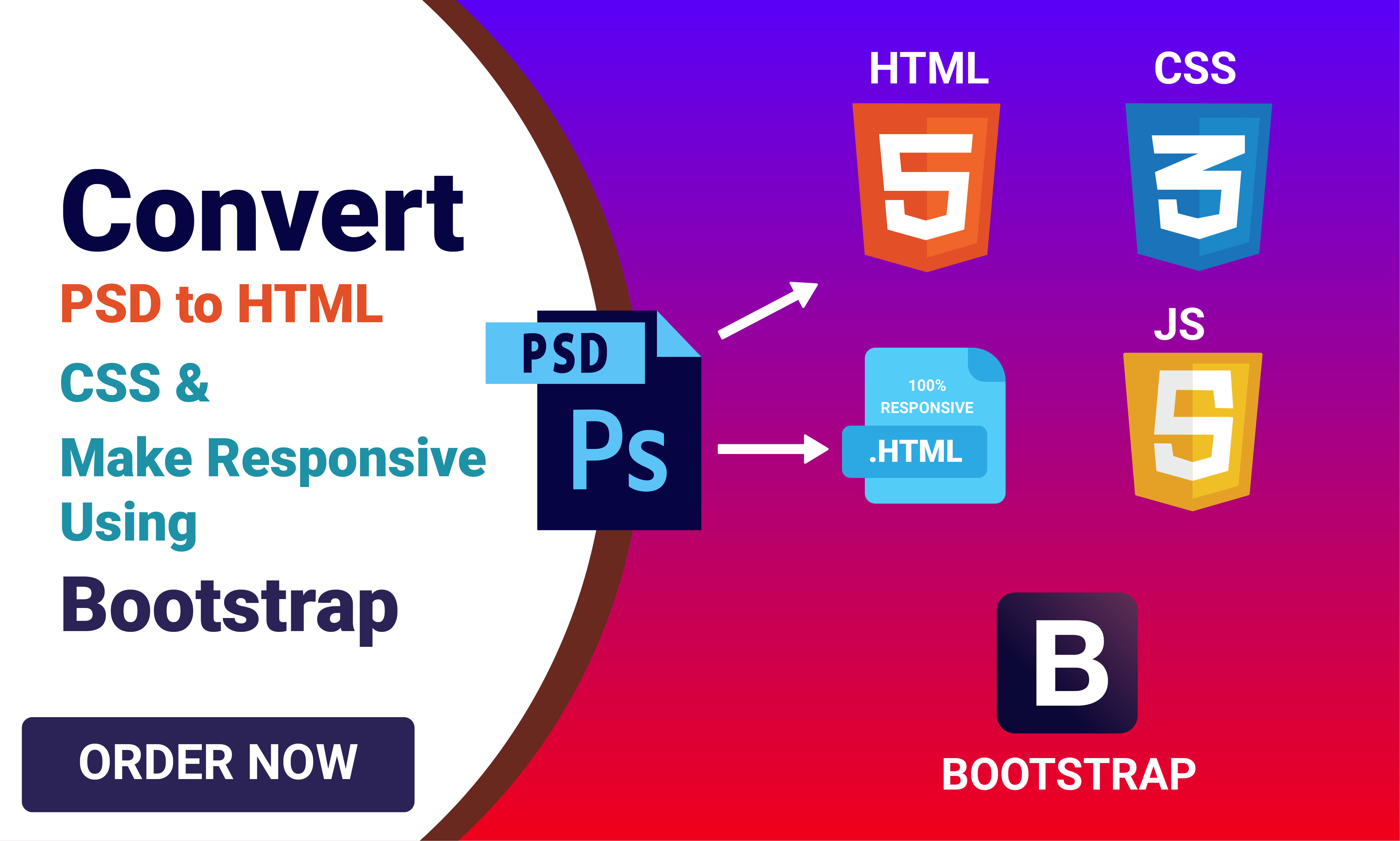 Responsive HTML CSS Website Design And Development Psd To