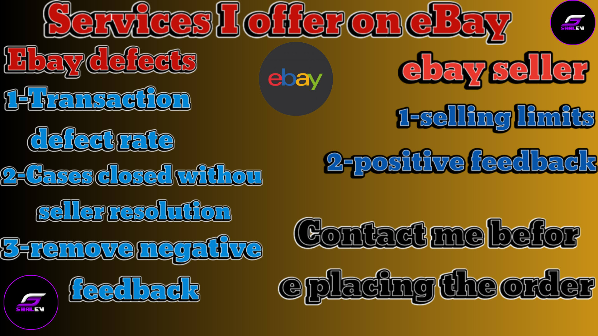 Remove negative feedback and case defects on ebay account and high