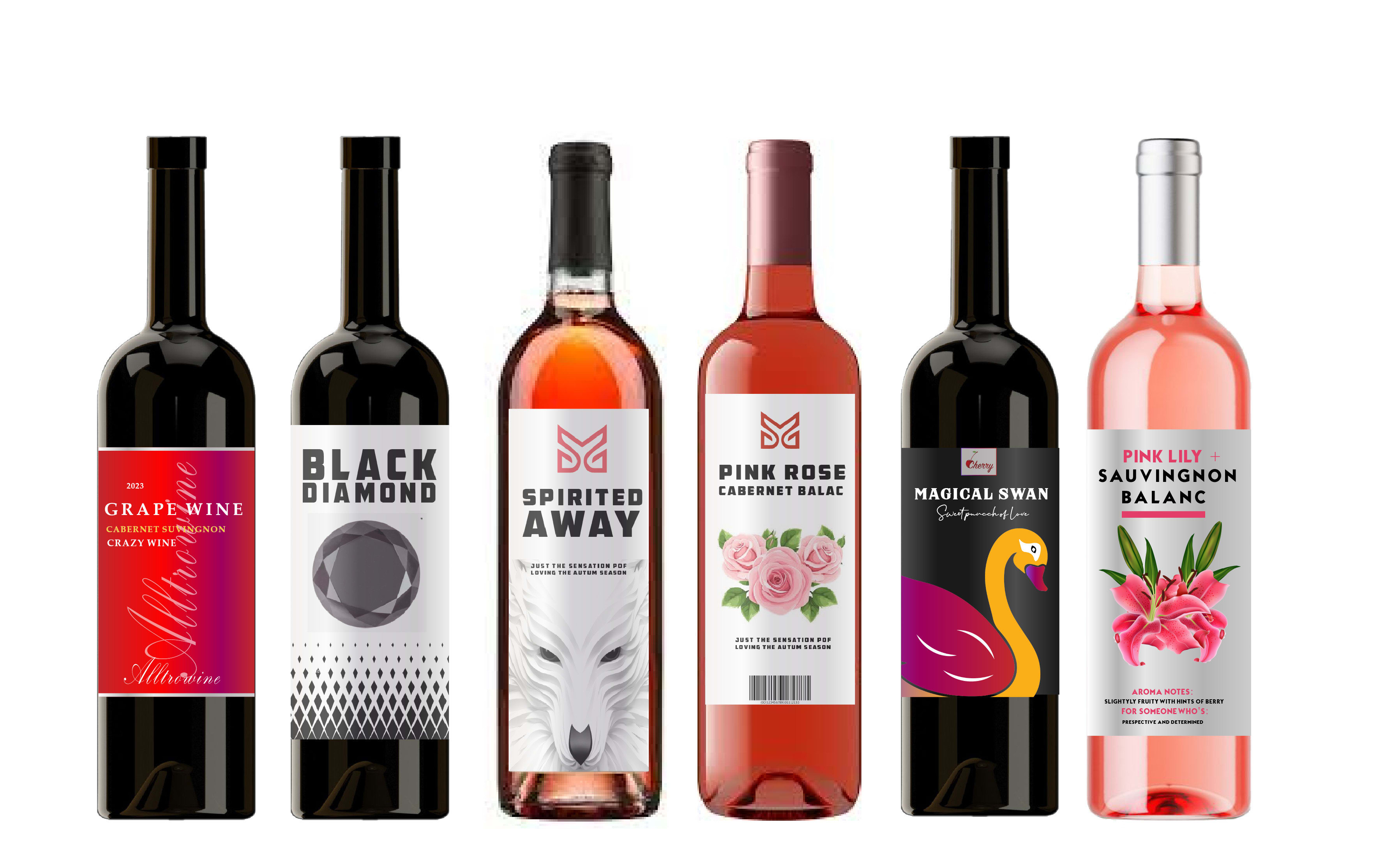 Design moderno e minimalista etichetta per vino etichetta per bottiglia di  liquore, logo e mockup 3d