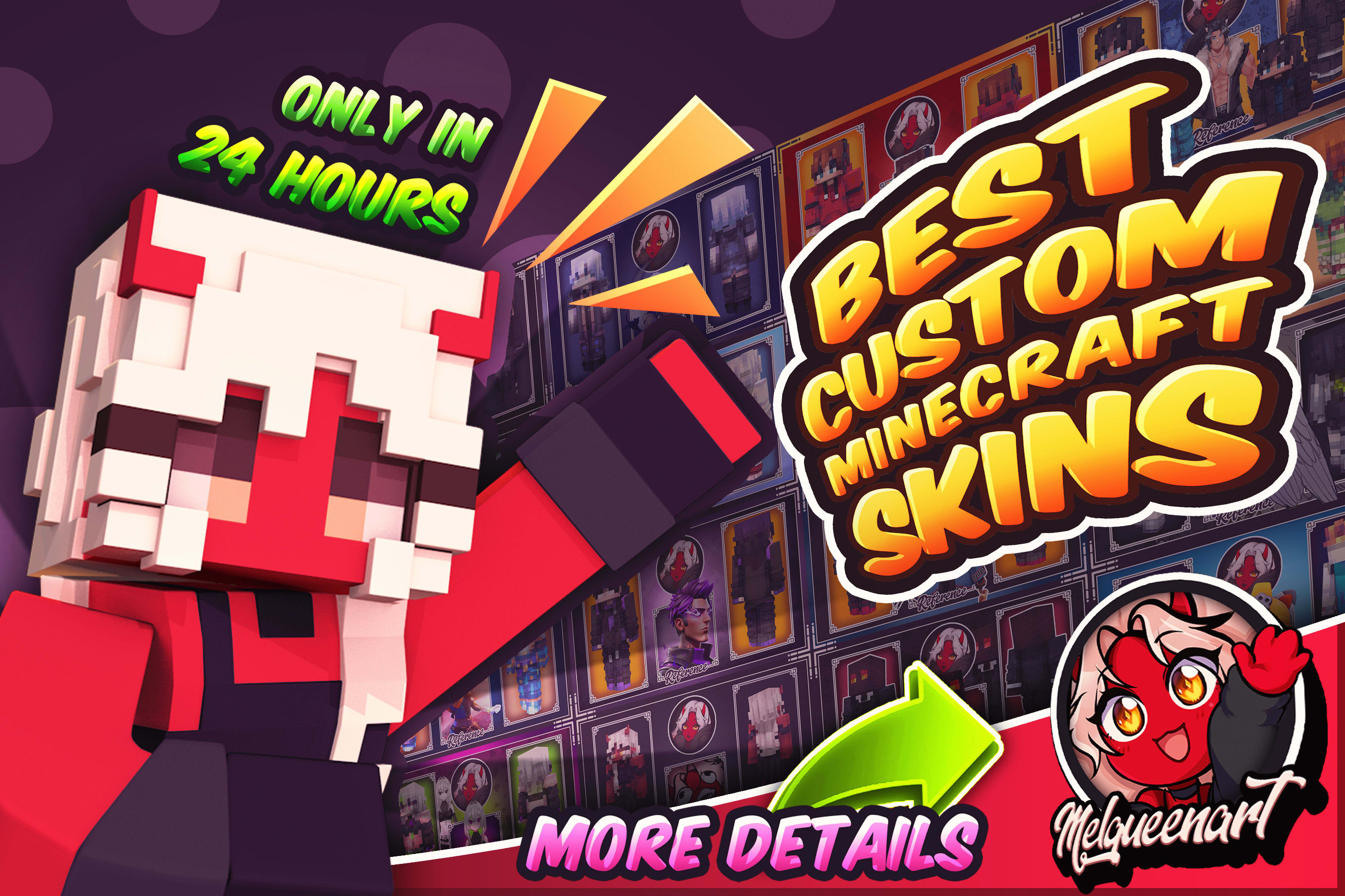 Create the best custom minecraft skins by Melqueenart | Fiverr