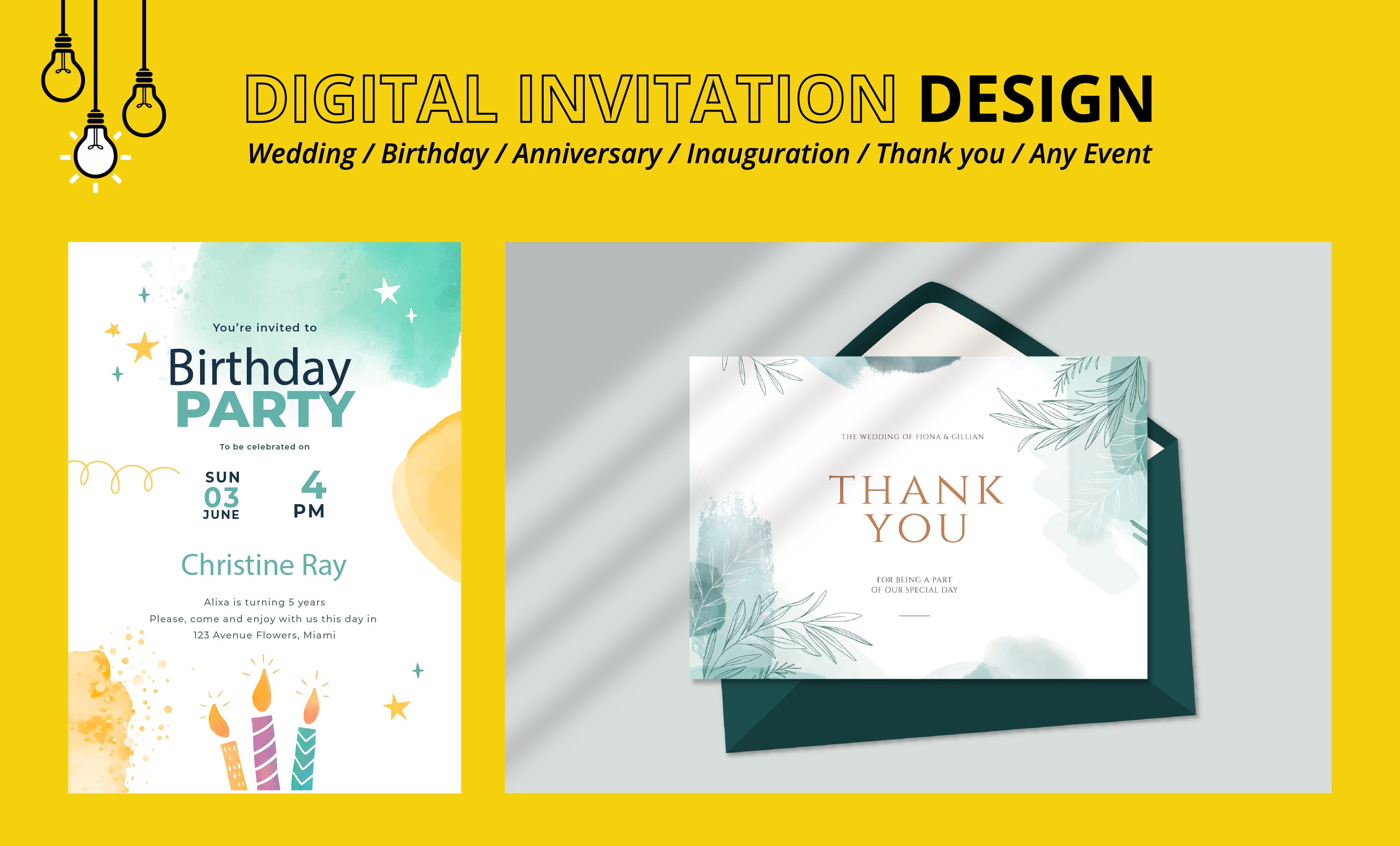 Digital shop invitation card