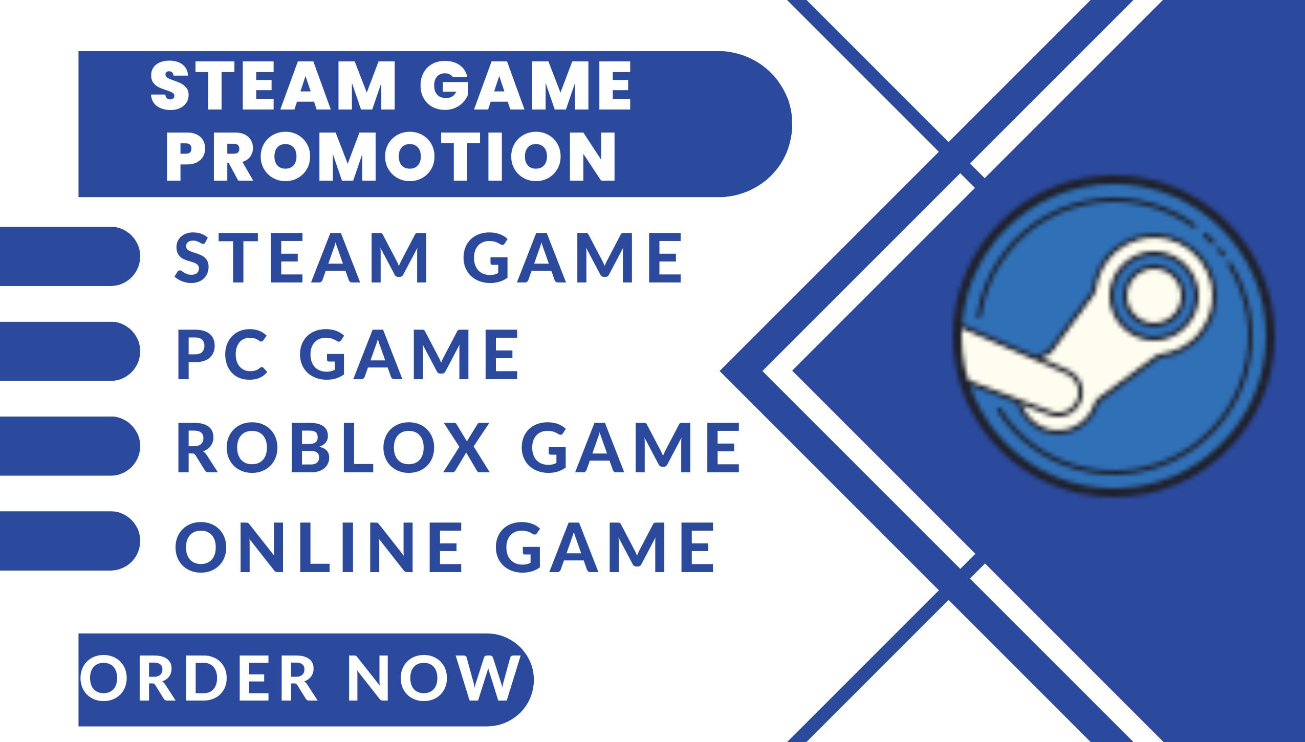Prmote steam game pc game roblox game online game to active gaming audience  by Marketinbase