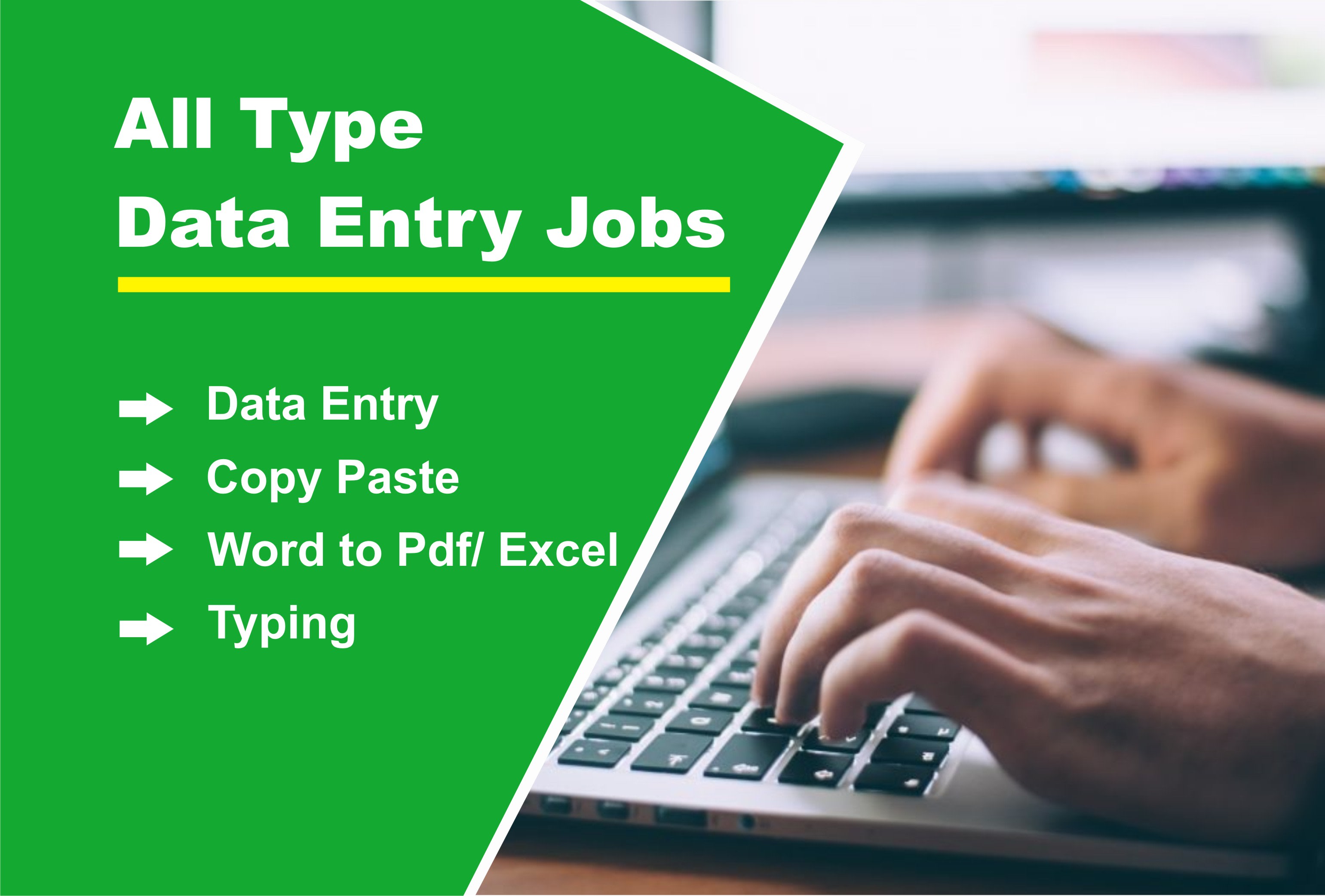 Do Professional Typing Job, Data Entry Expart