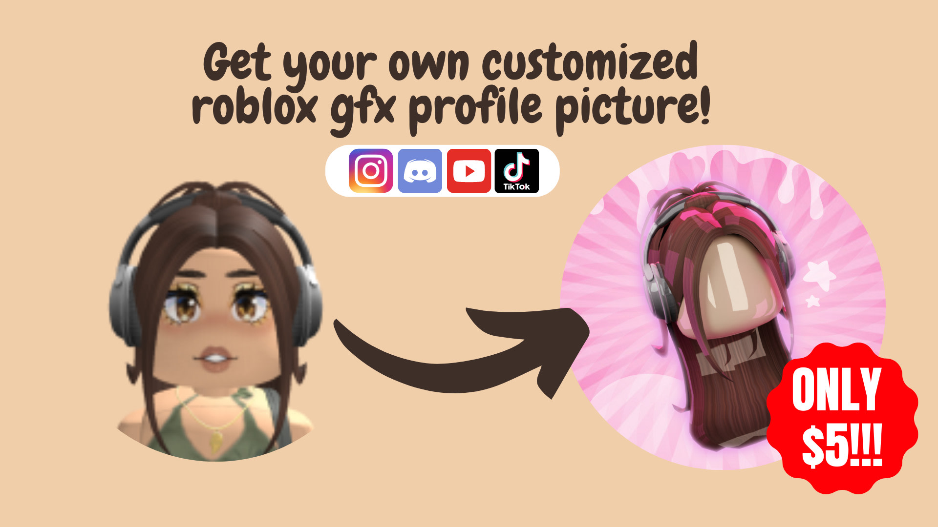 Make a roblox gfx profile picture for you in less than 24h by